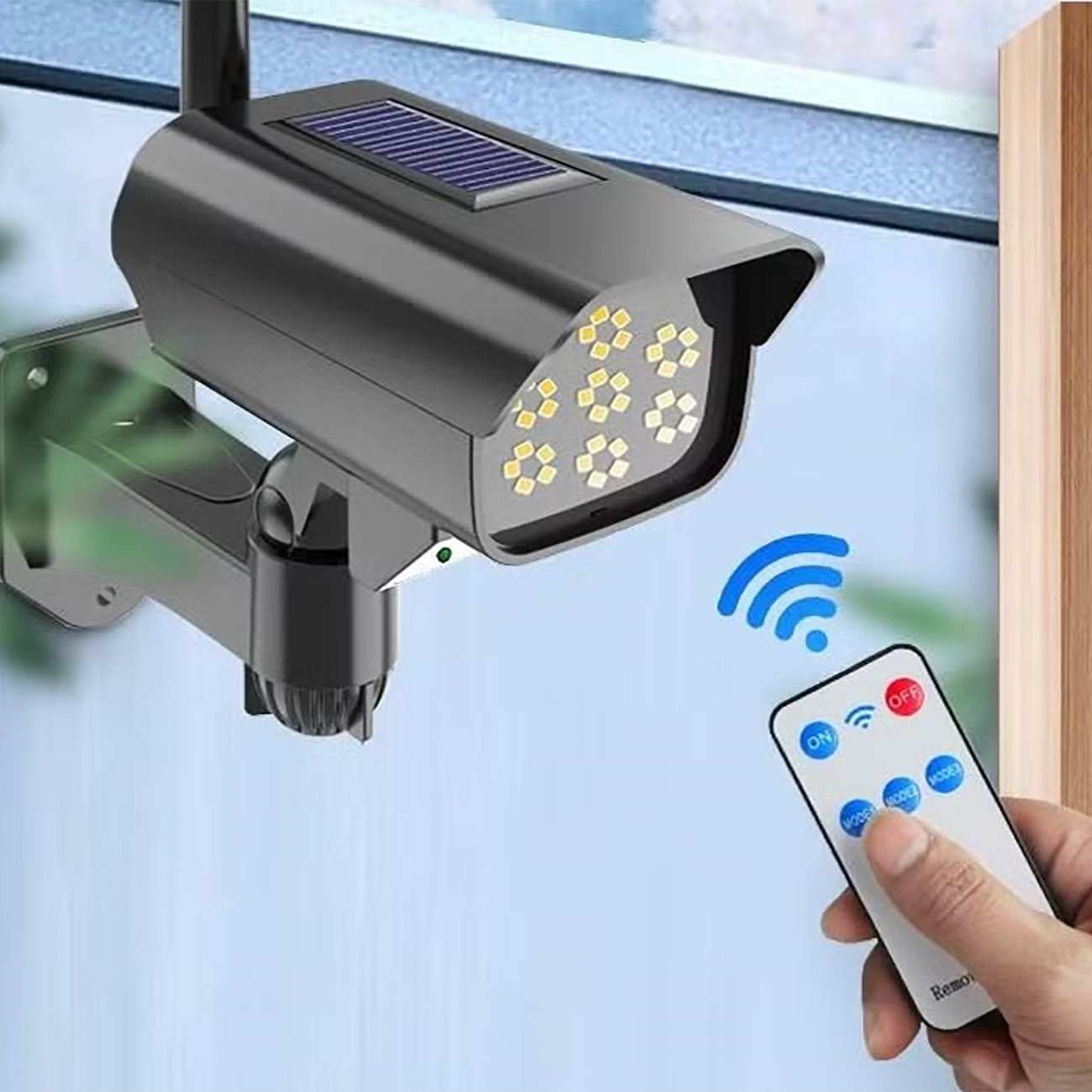 چراغ شارژی هوشمند سنسور حرکتی خورشیدی ضدآب اسمایلینگ شارک SMILING SHARK HS-V79 طرح دوربین مداربسته