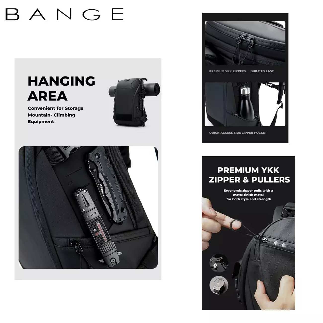 کوله پشتی مسافرتی، کوهنوردی و لپتاپ 15.6 اینچ ضدآب بنج BANGE FW-226 با ظرفیت 22 لیتر