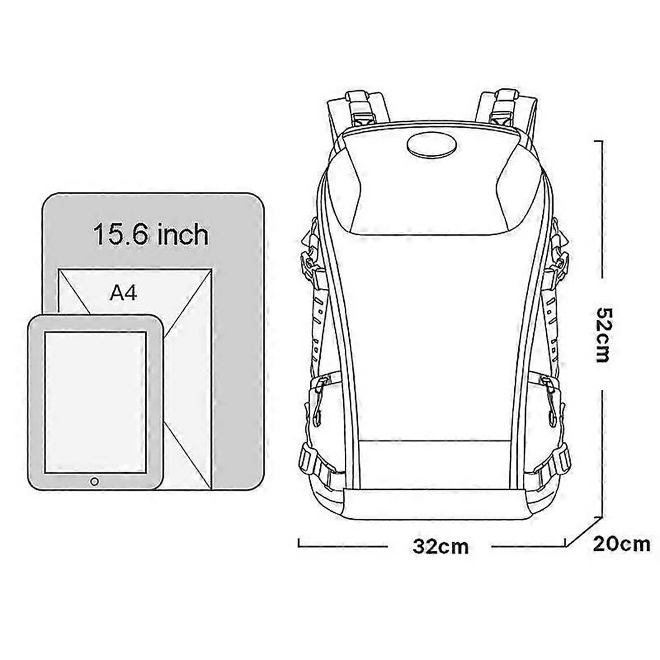 کوله پشتی مسافرتی، کوهنوردی و لپتاپ 15.6 اینچ ضدآب بنج BANGE FW-226 با ظرفیت 22 لیتر