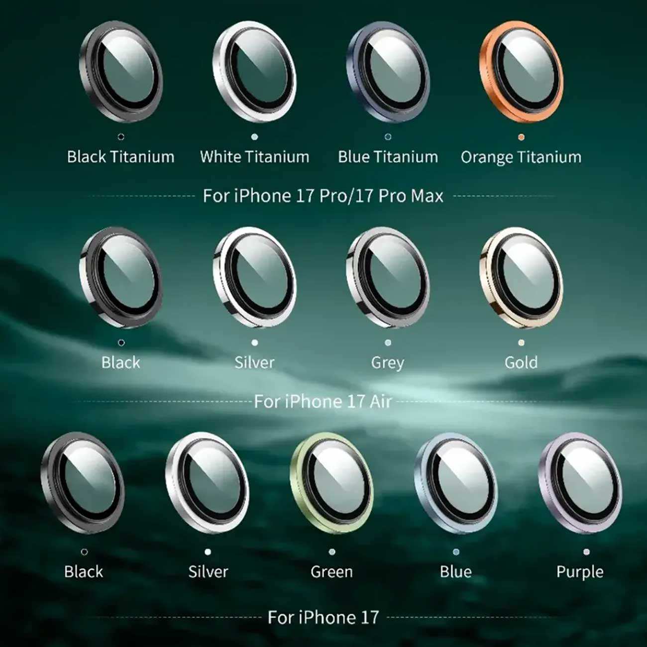 محافظ رینگی لنز دوربین گوشی آیفون 17 پرو و آیفون 17 پرومکس گرین لاین Green Lion GNCMHDP17PM
