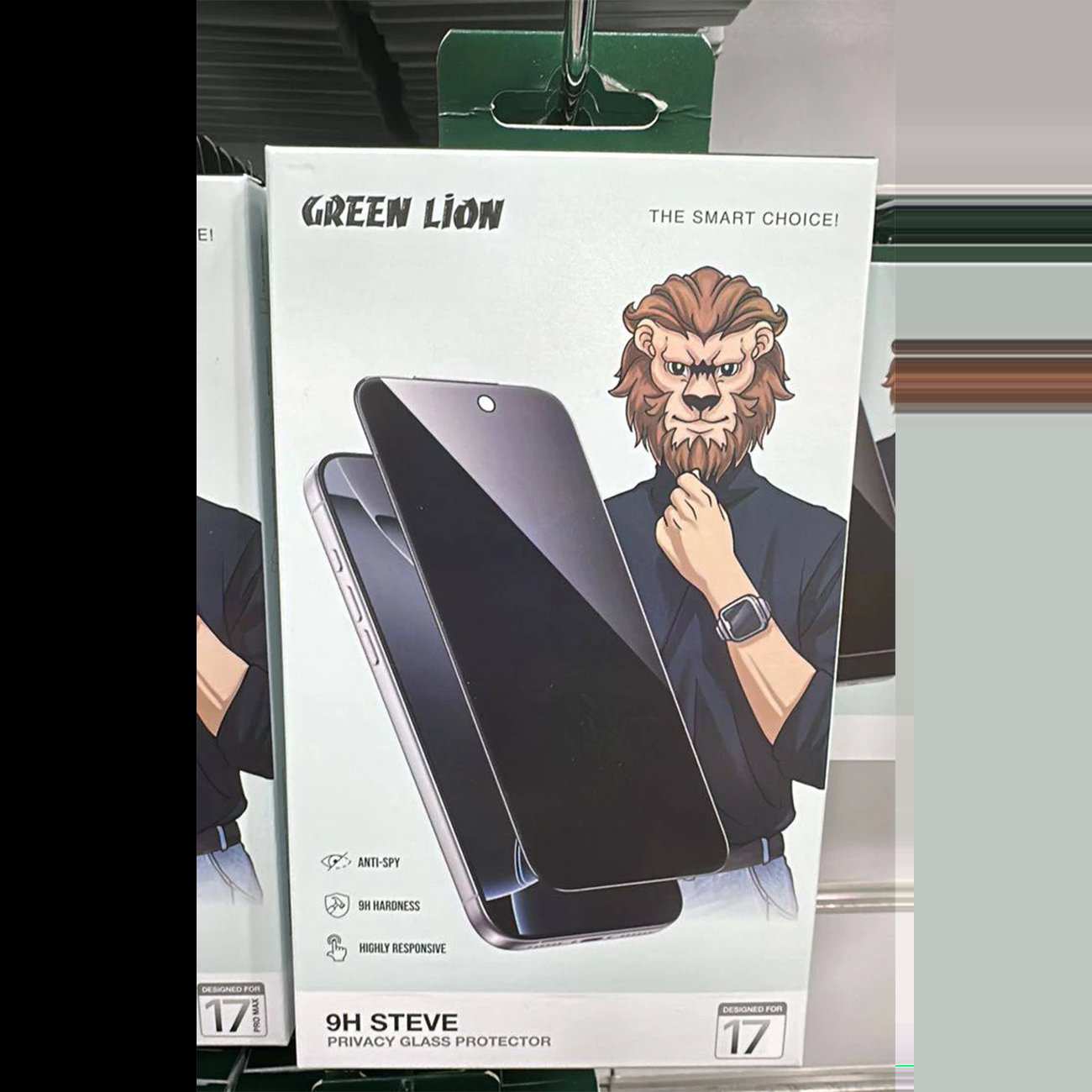 گلس پرایوسی آیفون 16 پرو و آیفون 17 گرین Green Lion GN9HSPY17BK