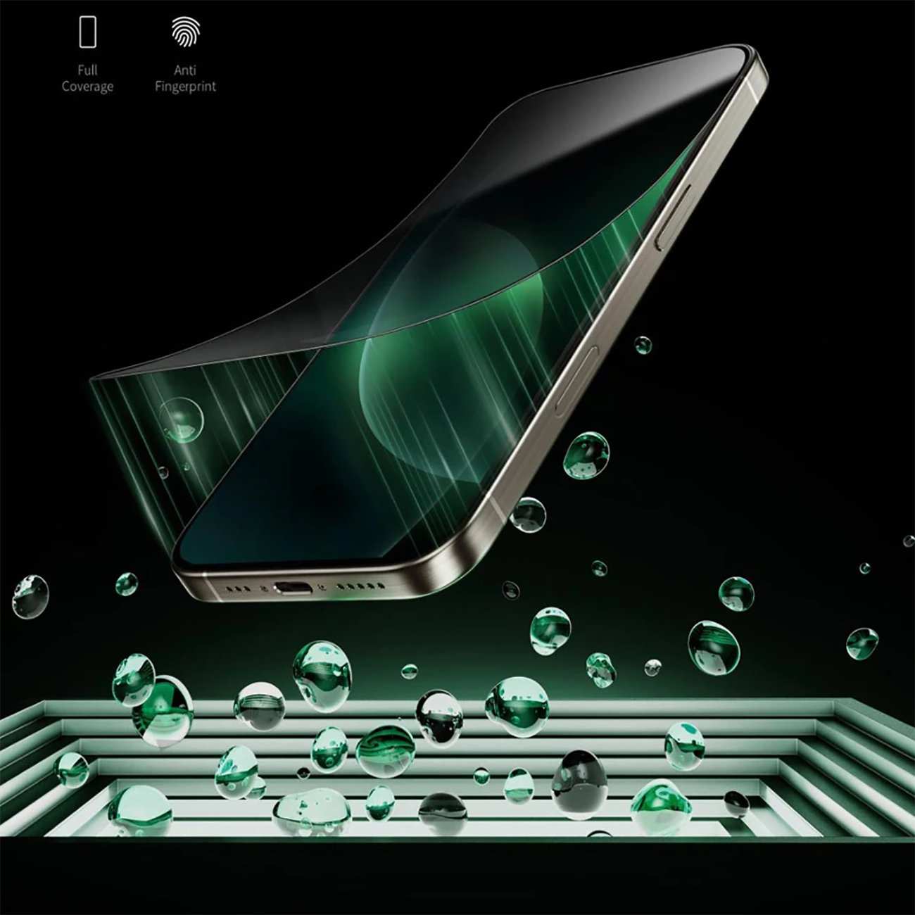 گلس پرایوسی آیفون 16 پرو و آیفون 17 گرین Green Lion GN9HSPY17BK