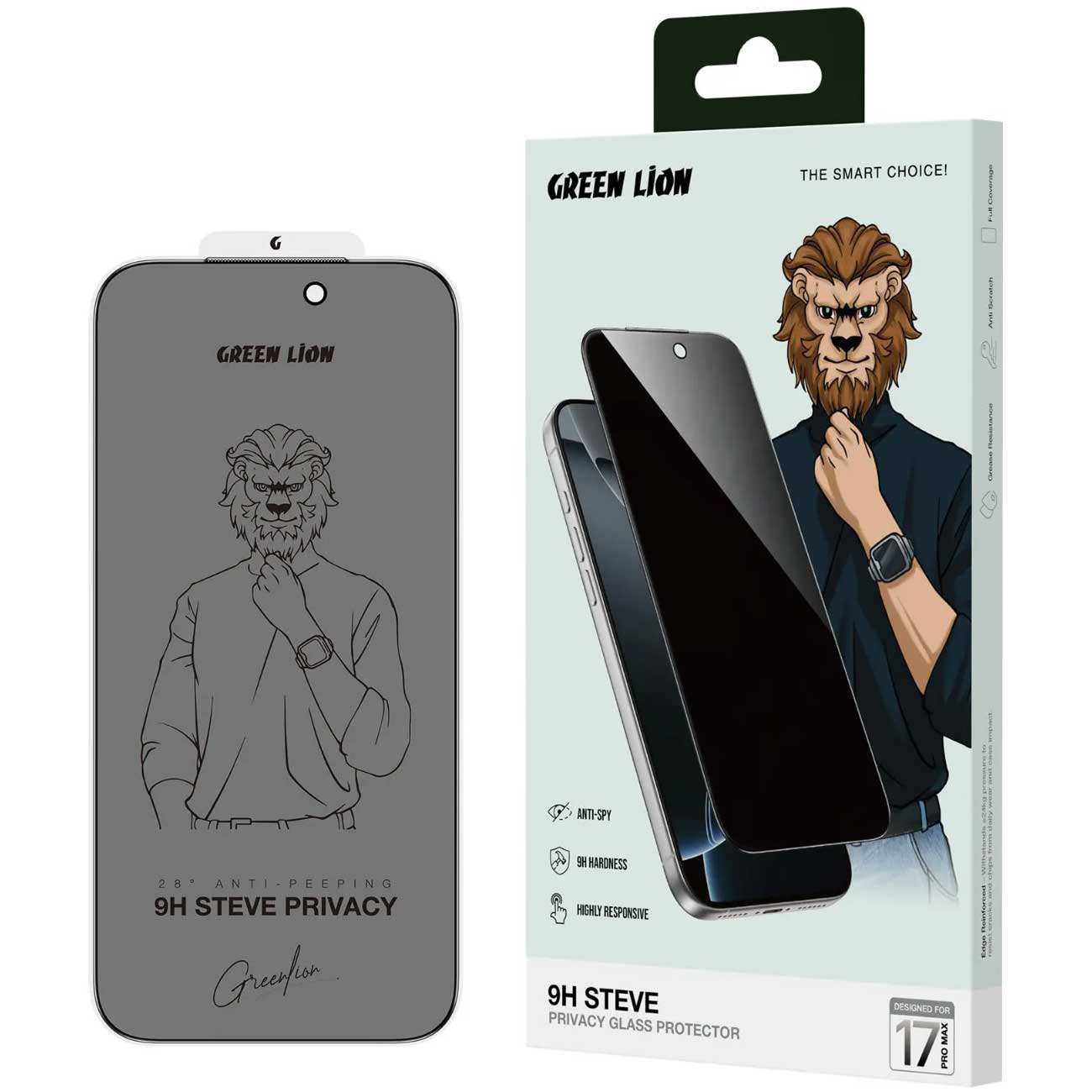 گلس پرایوسی آیفون 17 پرومکس گرین لاین Green Lion N9HSPY17BK