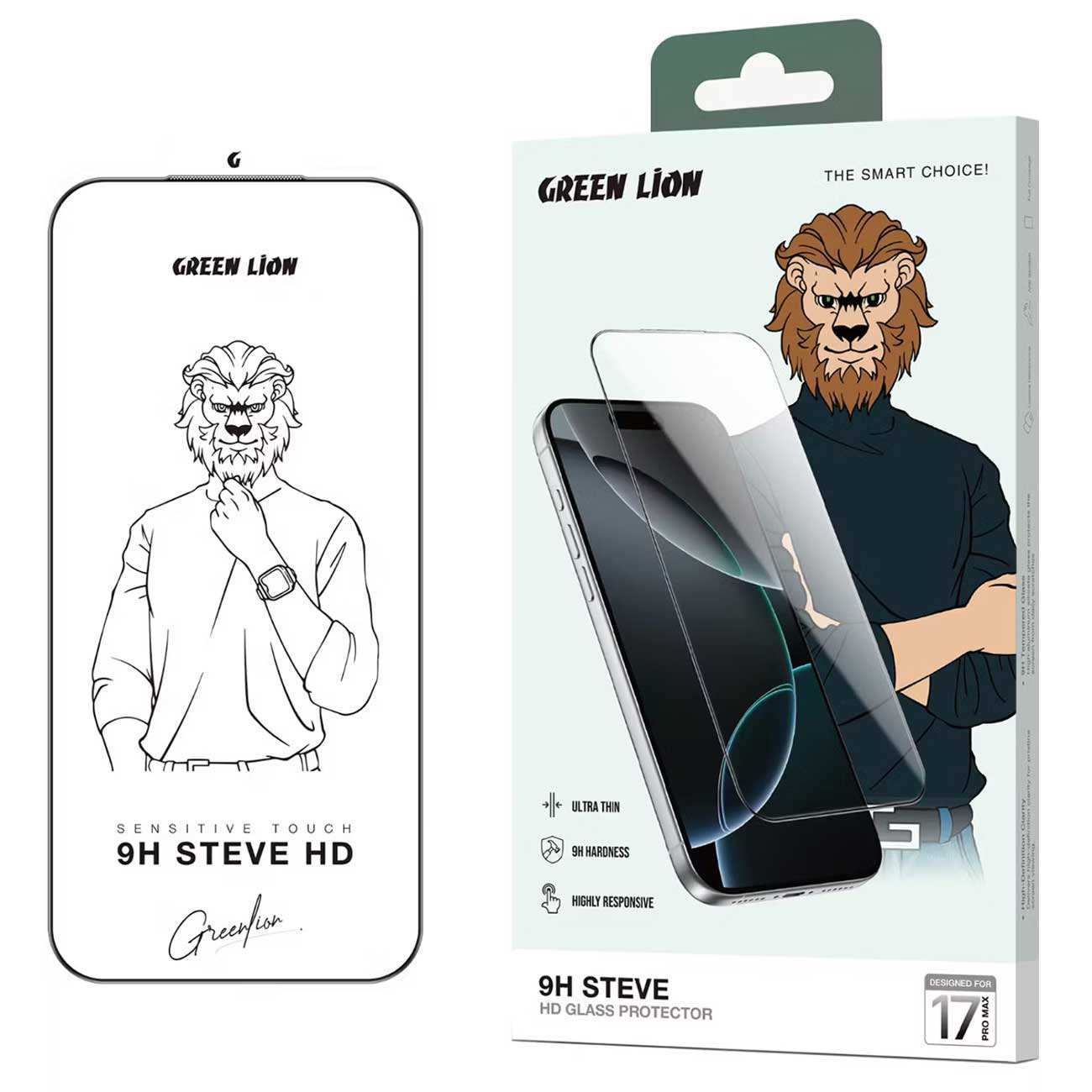 گلس شفاف آیفون 17 پرومکس گرین لاین Green Lion GN9HSGL17PMCL