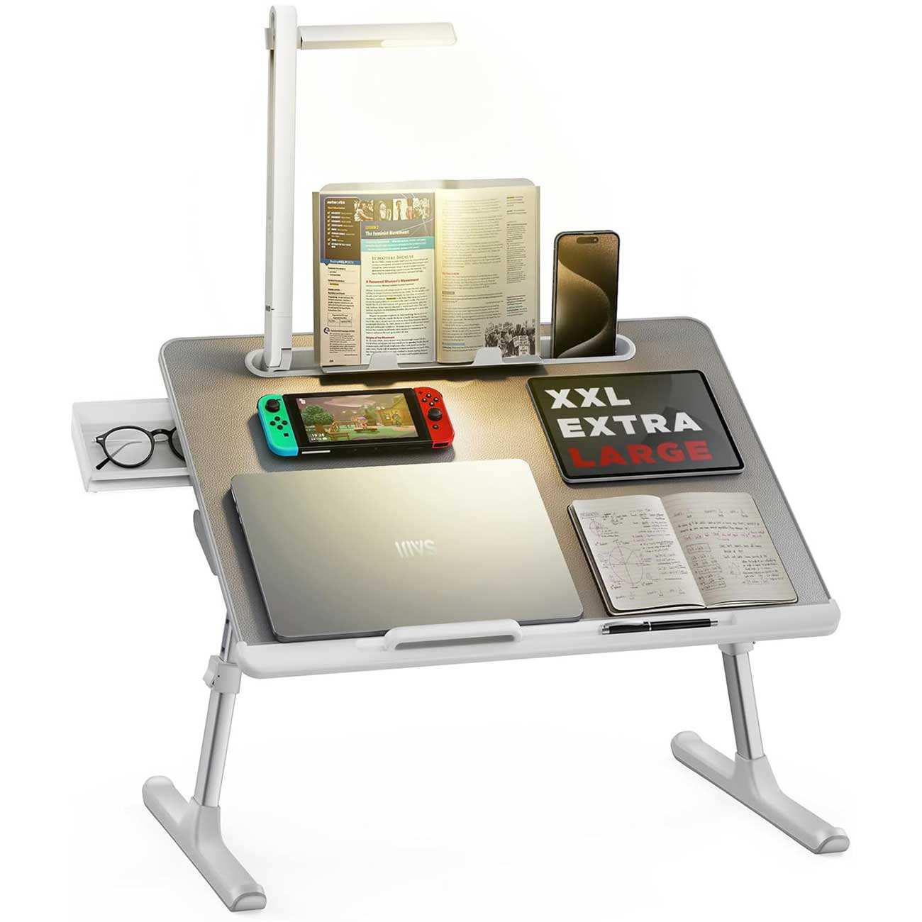 میز تحریر و لپتاپ تا 17 اینچ دارای چراغ LED سایجی k8 تاشو و قابل حمل