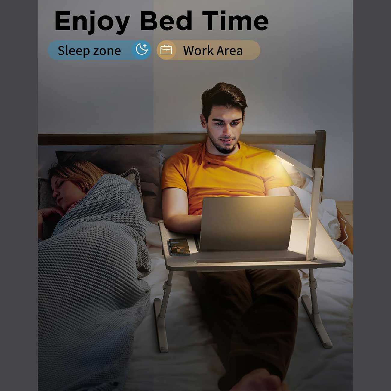 میز تحریر و لپتاپ تا 17 اینچ دارای چراغ LED سایجی k8 تاشو و قابل حمل