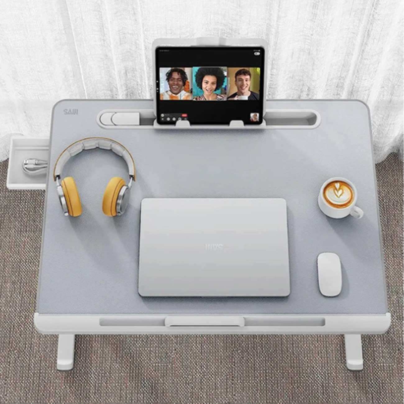 میز تحریر و لپتاپ تا 17 اینچ دارای چراغ LED سایجی k8 تاشو و قابل حمل