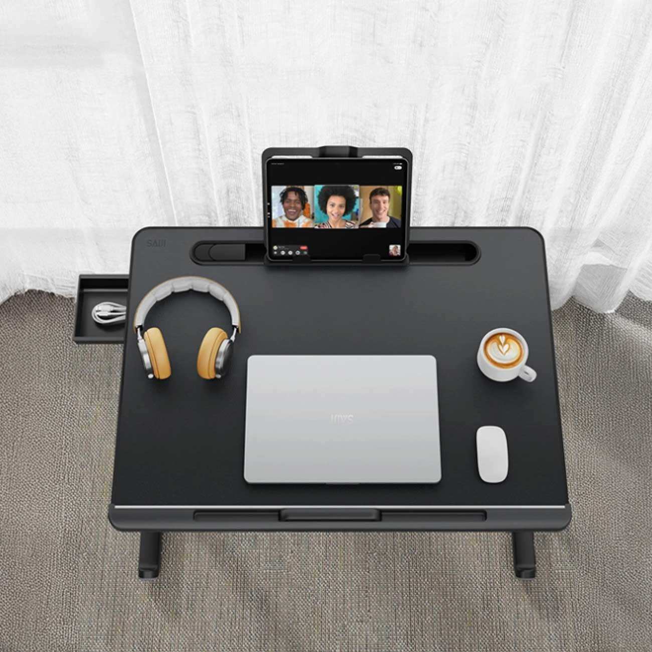 میز تحریر و لپتاپ تا 17 اینچ دارای چراغ LED سایجی k8 تاشو و قابل حمل