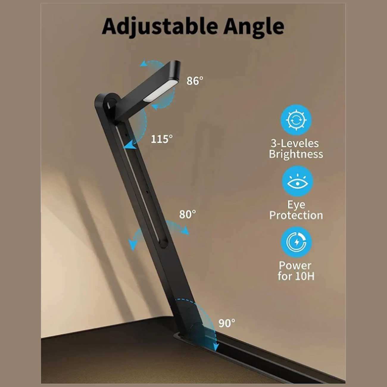 میز تحریر و لپتاپ تا 17 اینچ دارای چراغ LED سایجی k8 تاشو و قابل حمل