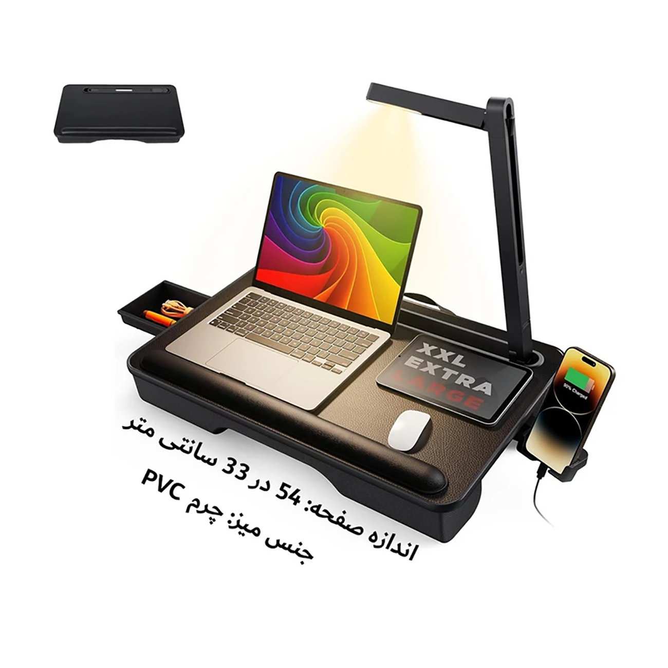 میز لپتاپ 16 تا 17 اینچ روی پا سایجی GX8 دارای چراغ LED و بالشتک