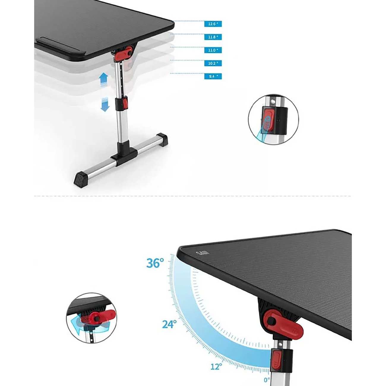 میز لپتاپ 16 تا 17 اینچ با فن خنک کننده سایجی A8 تاشو و قابل حمل