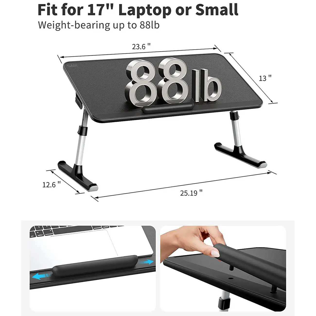 میز و پایه نگهدارنده لپ تاپ تا 17 اینچ سایجی AL33 تاشو و قابل حمل