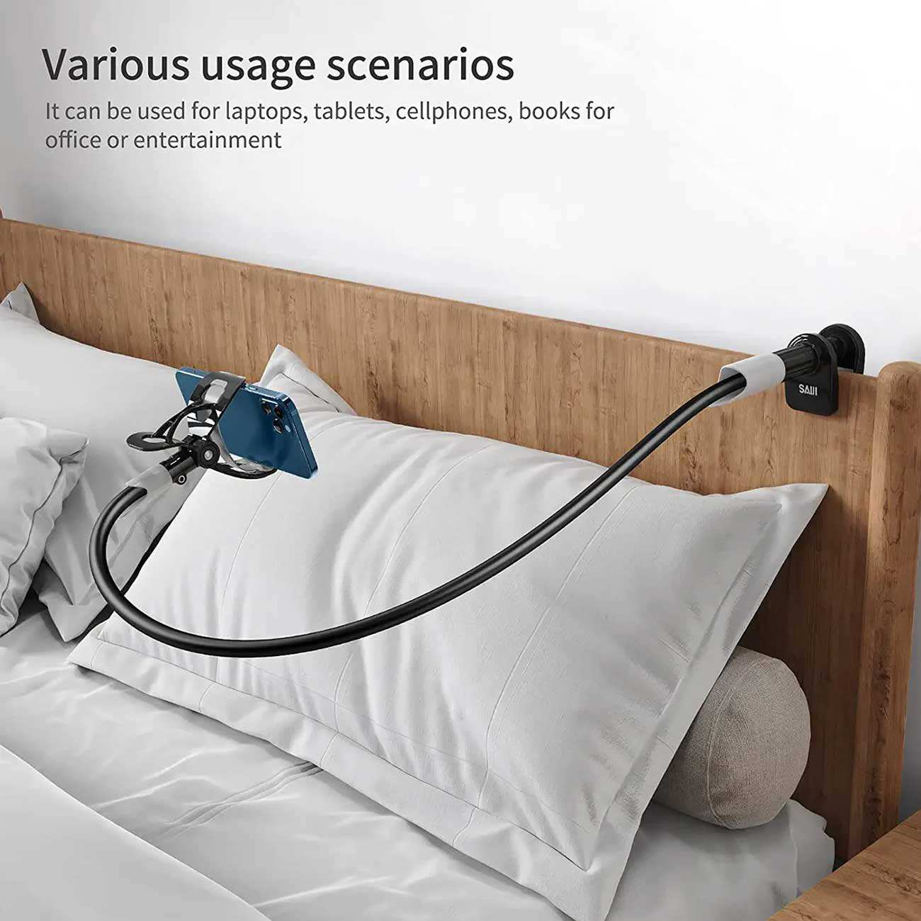 هولدر موبایل بازو بلند سایجی IVY1 با قابلیت اتصال به لبه میز و تخت