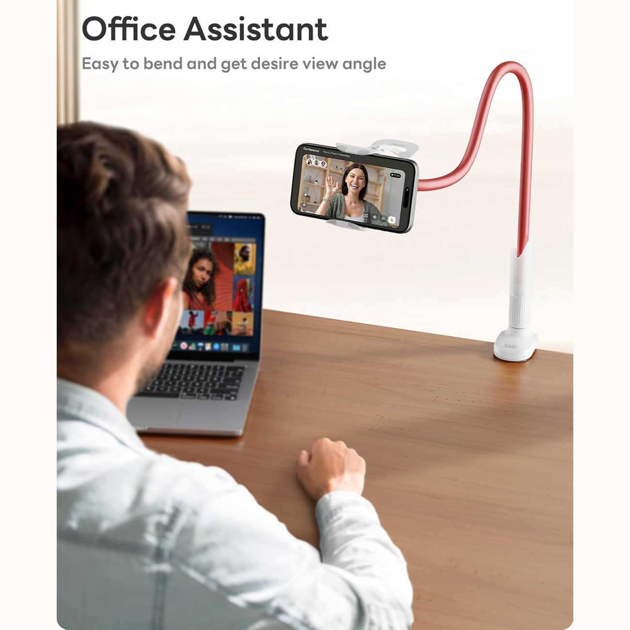 هولدر موبایل بازو بلند سایجی IVY1 با قابلیت اتصال به لبه میز و تخت