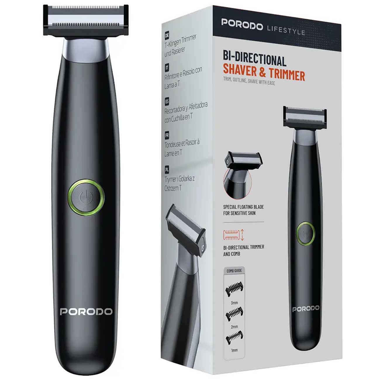 ریش تراش و ماشین اصلاح شارژی دو جهته پورودو Porodo PDLFST184BK