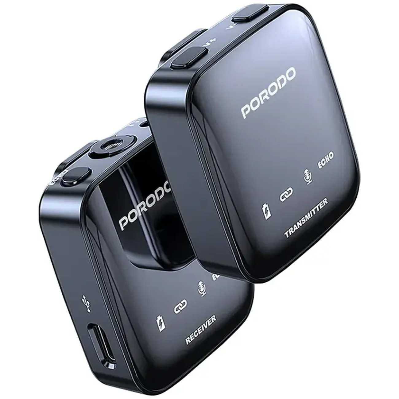 میکروفون بیسیم دستی پورودو Porodo PD-LFST133-BK با اتصال همزمان دو دستگاه