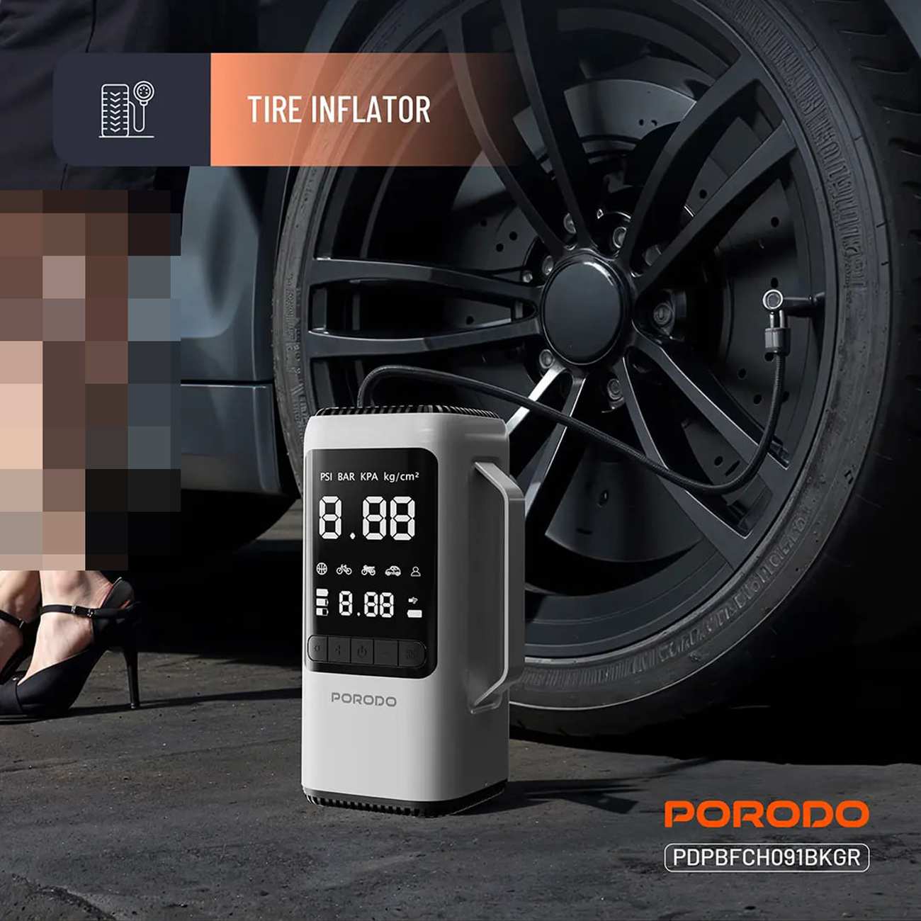 جامپ استارتر و پاوربانک 6 کاره پورودو Porodo PDPBFCH091BKGR