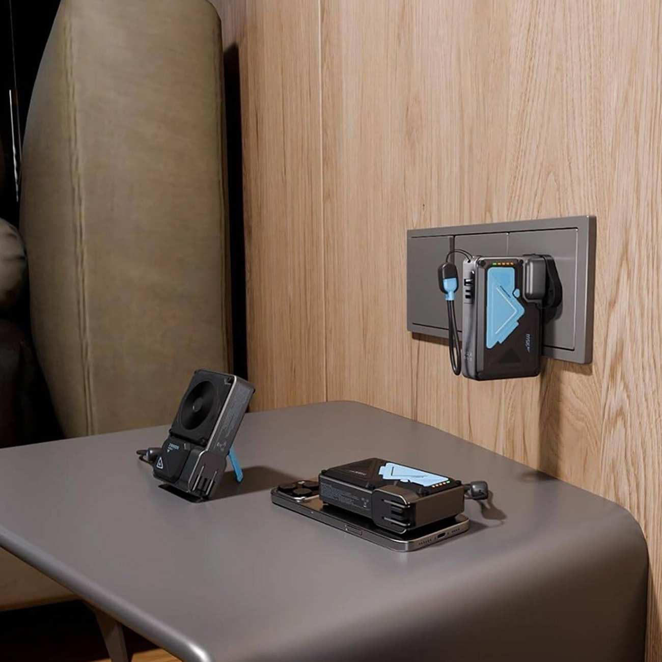 پاوربانک 10000 وایرلس و شارژر دیواری Type-C، USB و لایتنینگ فست شارژ 35 وات پاورولوژی Powerology PPBCHA80