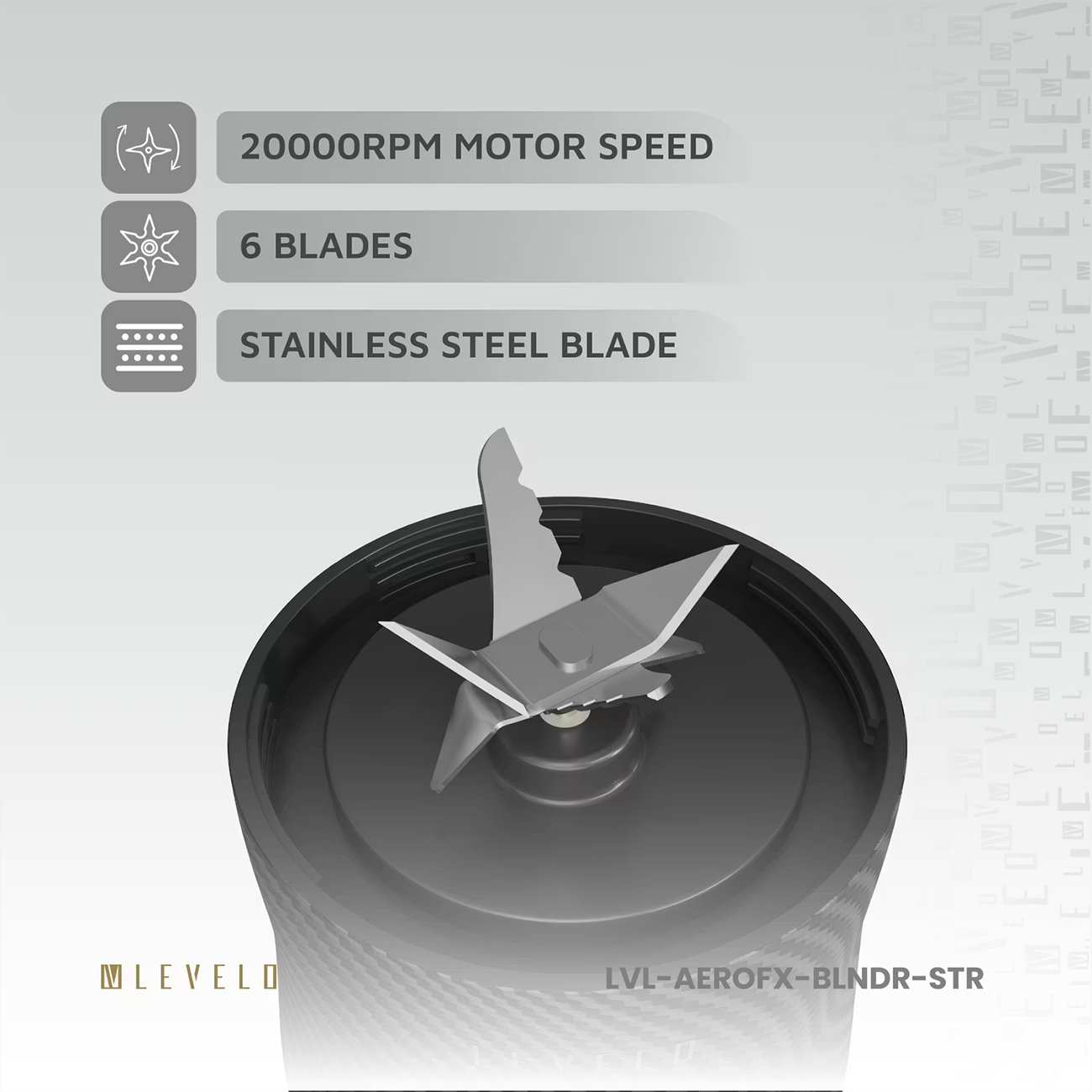 آبمیوه گیری و مخلوط کن قابل حمل 6 تیغ لِوِلو Levelo LVL-AEROFX-BLNDR-STR
