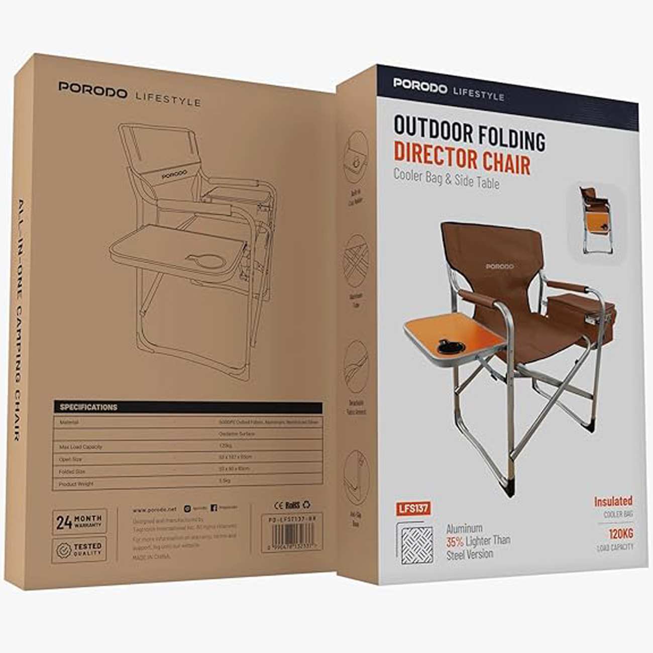 صندلی سفر و کمپینگ تاشو پورودو Porodo PD-LFST137-BR