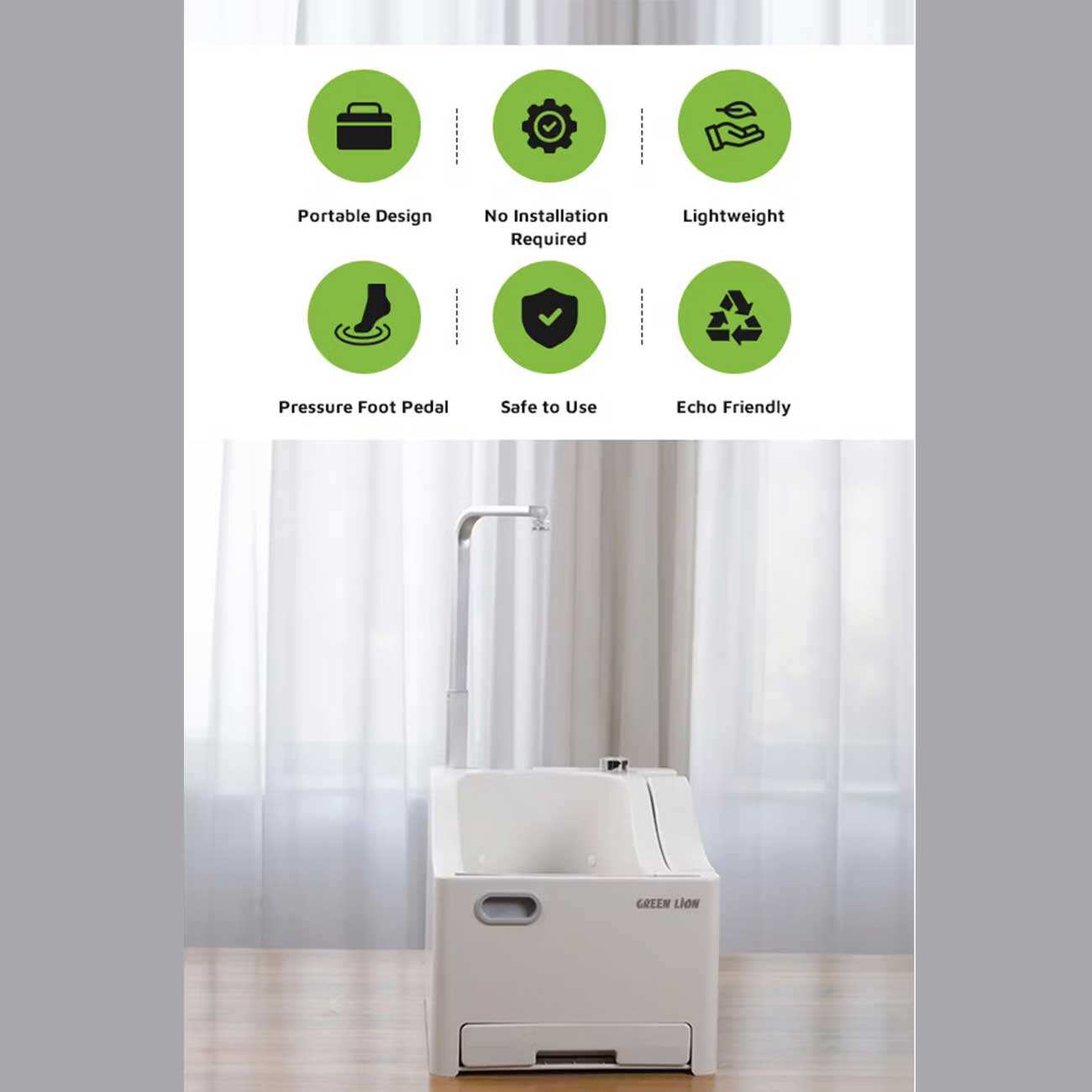 دستگاه وضوی قابل حمل شارژی گرین لاین Green Lion GWM-10 GNGW10PWUDWH