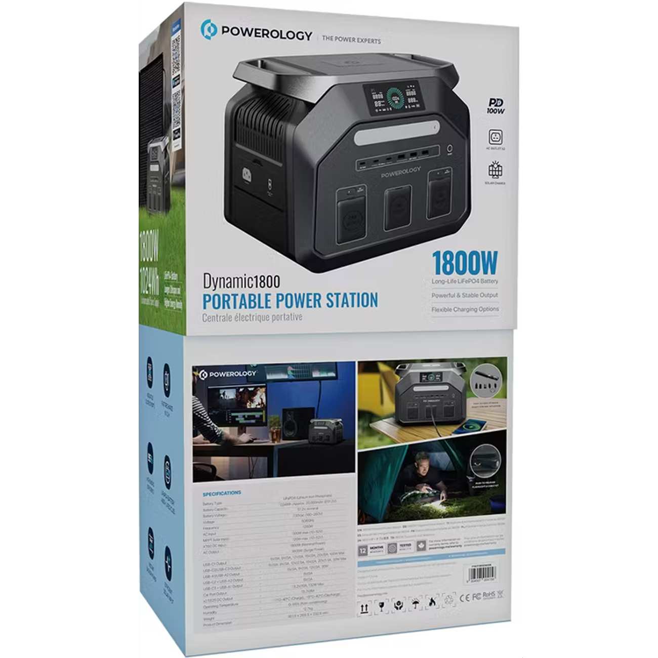 پاور استیشن 1800 وات 20000 میلی آمپر ساعت 8 در 1 پاورولوژی Powerology PWP1800WBK