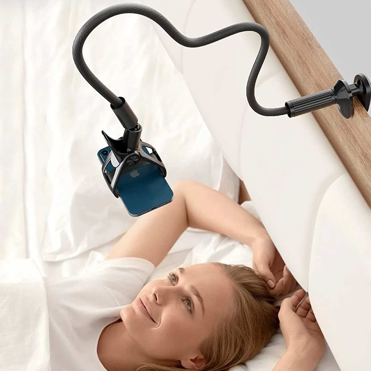 هولدر موبایل بازو بلند سایجی SAIJI IVY3 با قابلیت اتصال به لبه میز و تخت