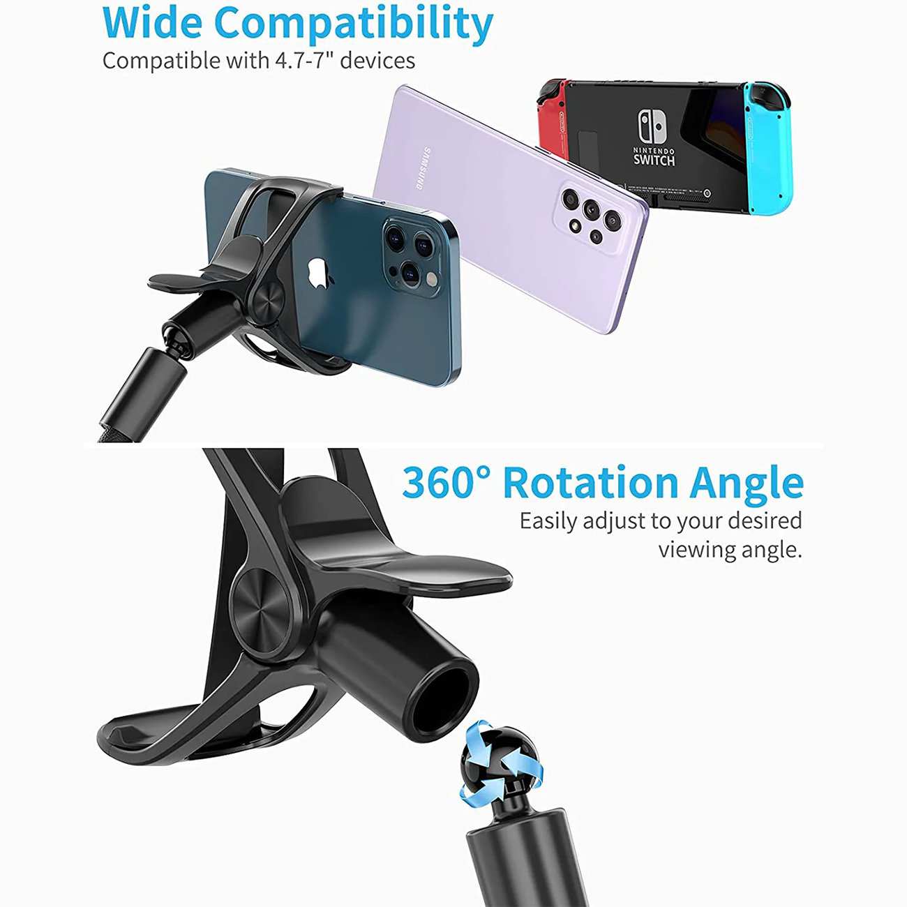 هولدر موبایل بازو بلند سایجی SAIJI IVY3 با قابلیت اتصال به لبه میز و تخت