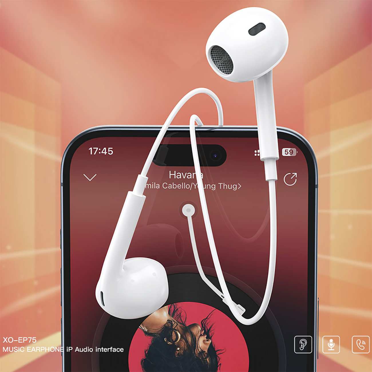 هندزفری لایتنینگ ایکس او XO EP75