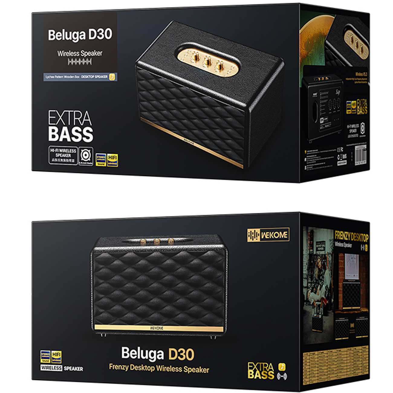 اسپیکر بلوتوثی شارژی رومیزی بلوگا وِکومی WEKOME Beluga D30