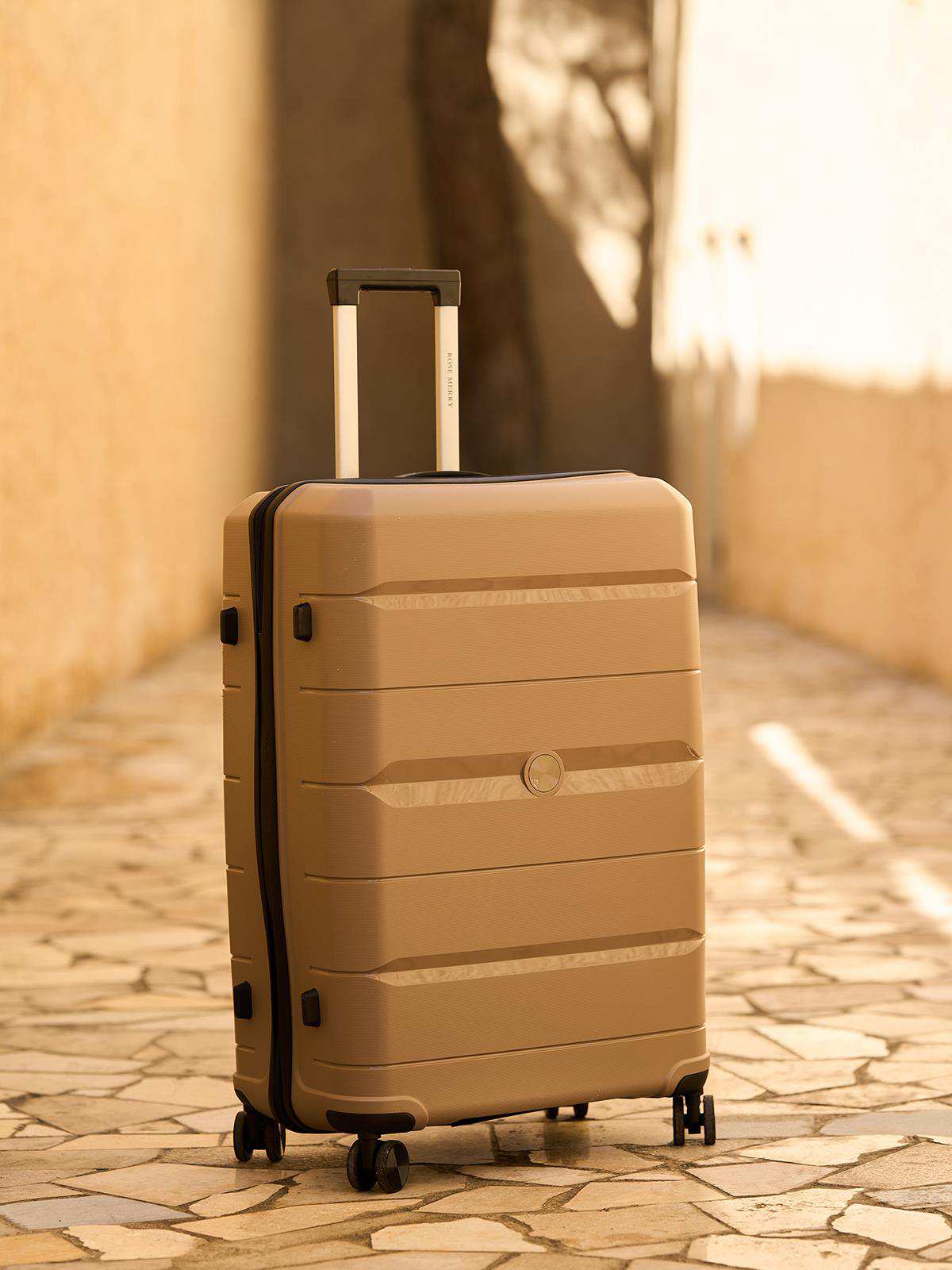 چمدان رزمری مدل Rose Merry RL-303-3S سایز کوچک نسکافه ای