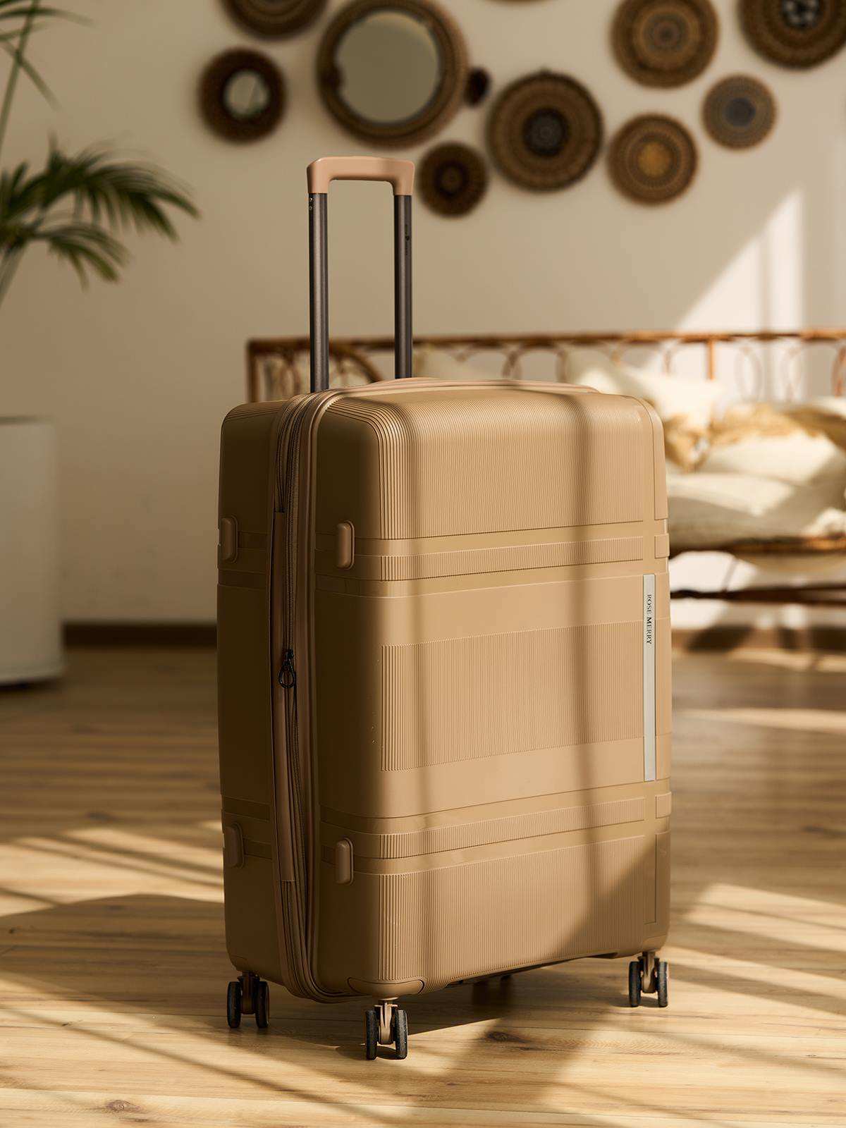 چمدان رزمری مدل Rose Merry RL-477-3S سایز بزرگ نسکافه ای