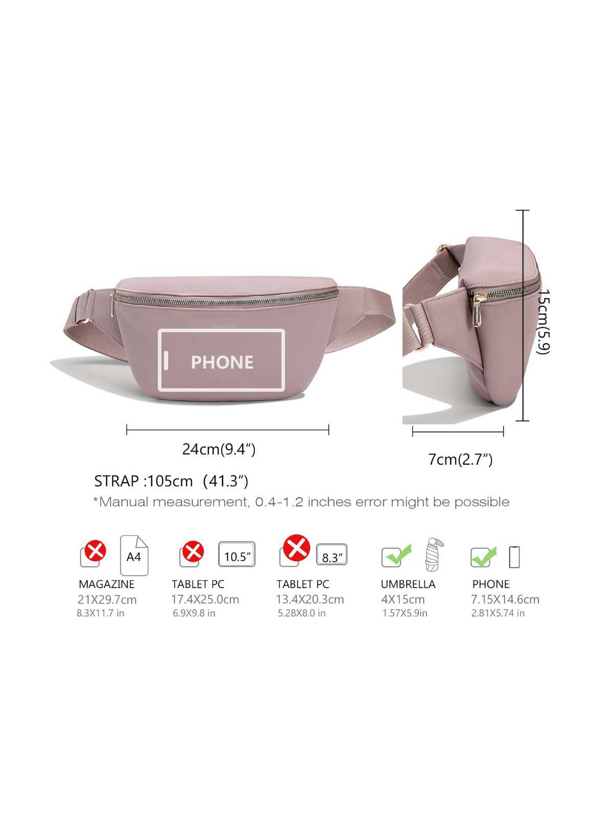کیف کمری / کراس بادی زنانه دیویدجونز مدل CM7330