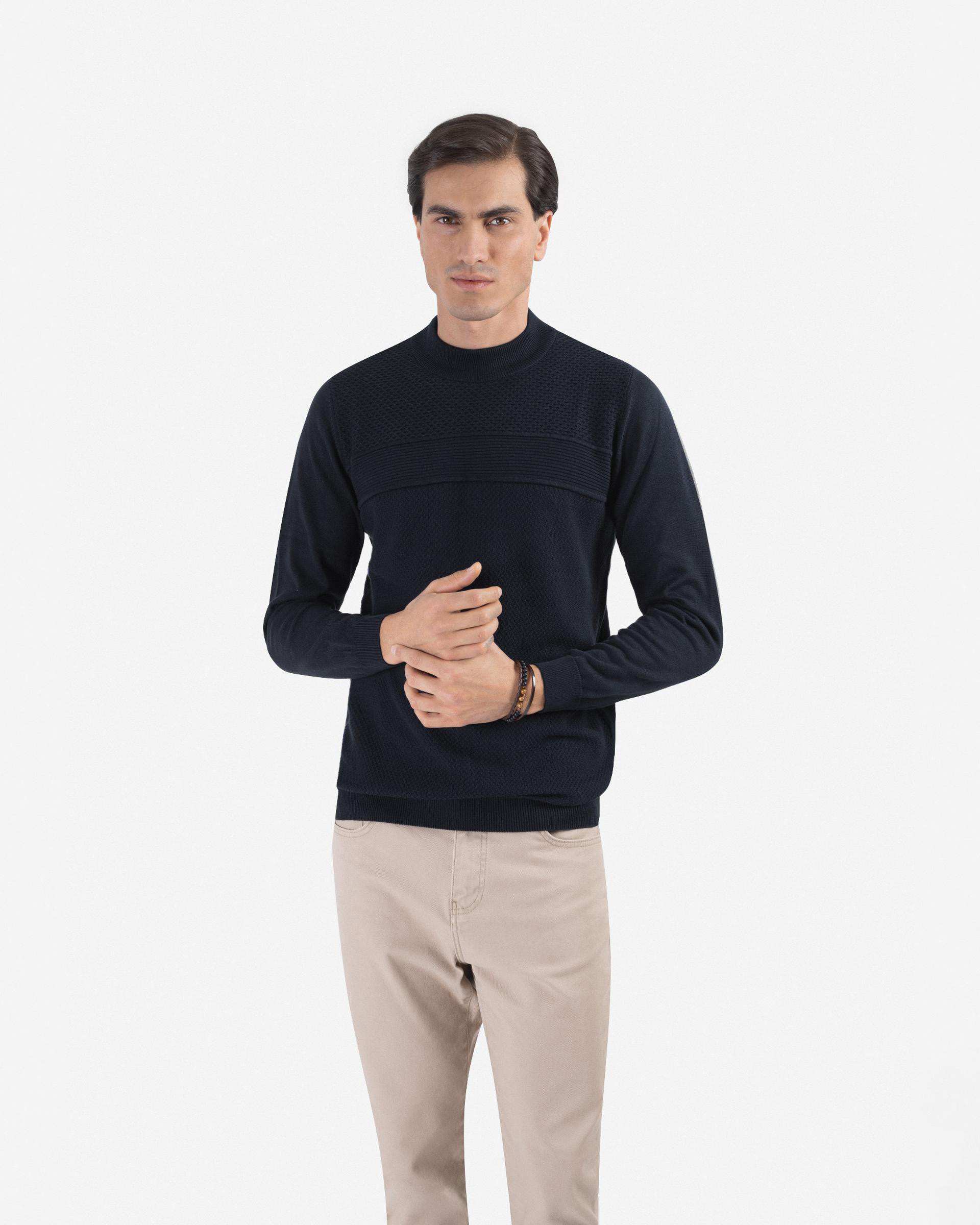 بافت یقه گرد طرح دار 2321002 کروم