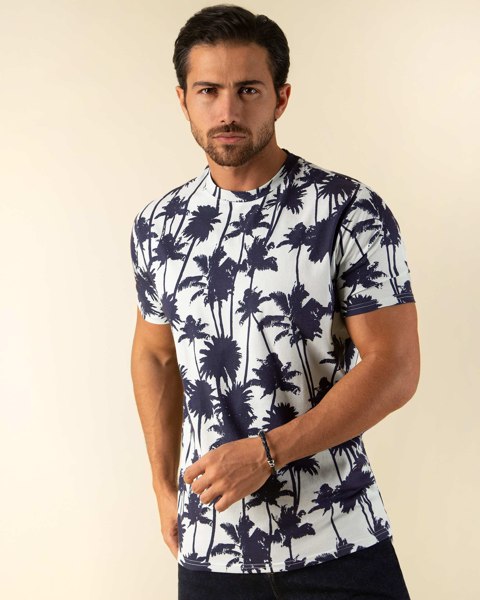 تی شرت طرح دار مردانه 2210607 کروم