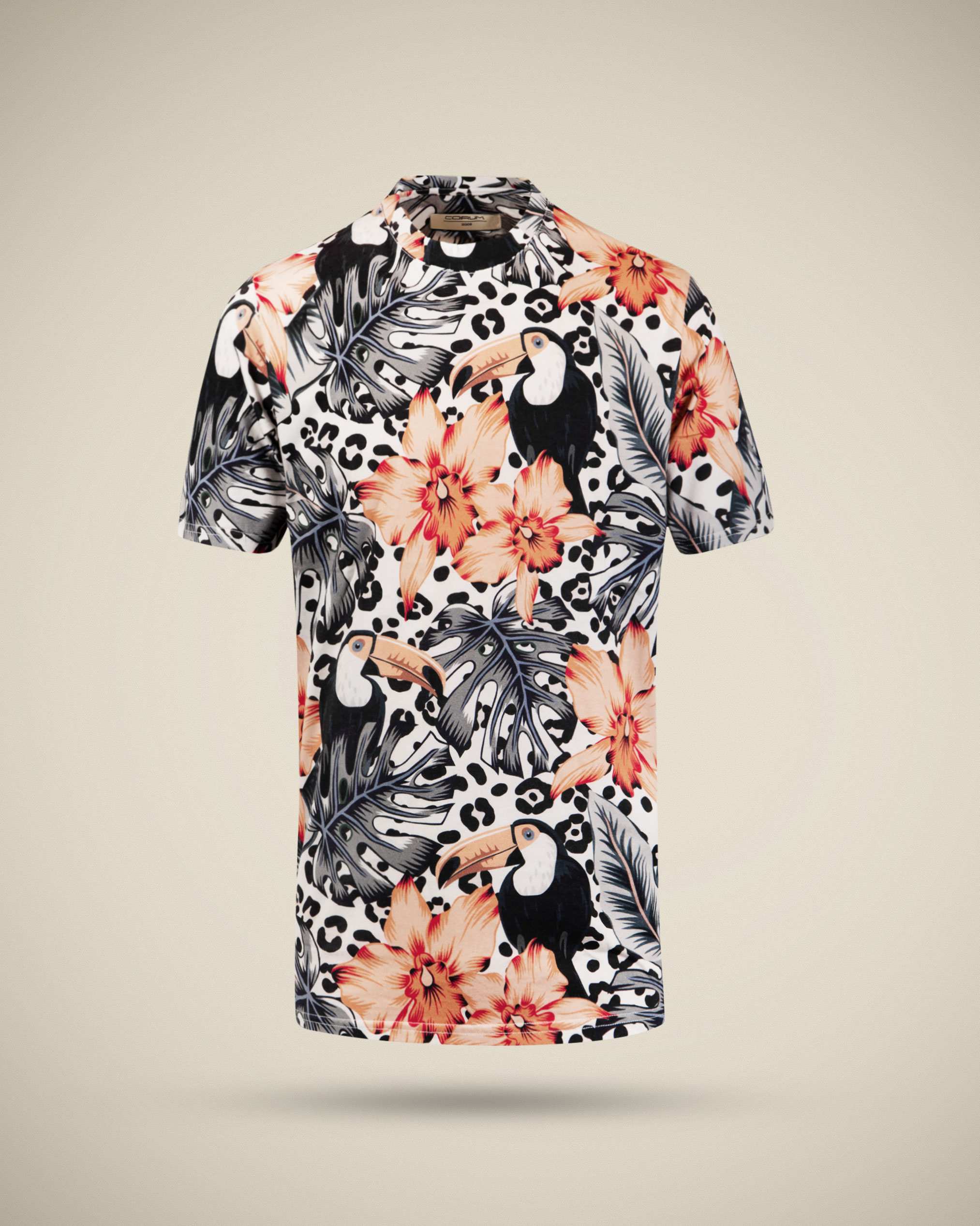 تی شرت طرح دار مردانه 2210608 کروم