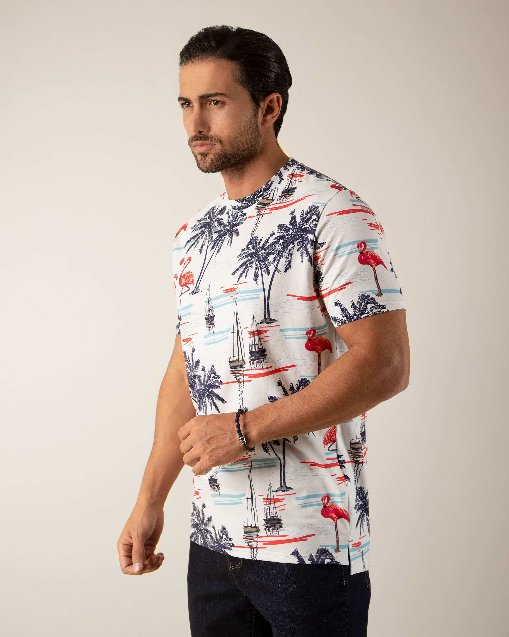 تی شرت طرح دار مردانه 2210609 کروم