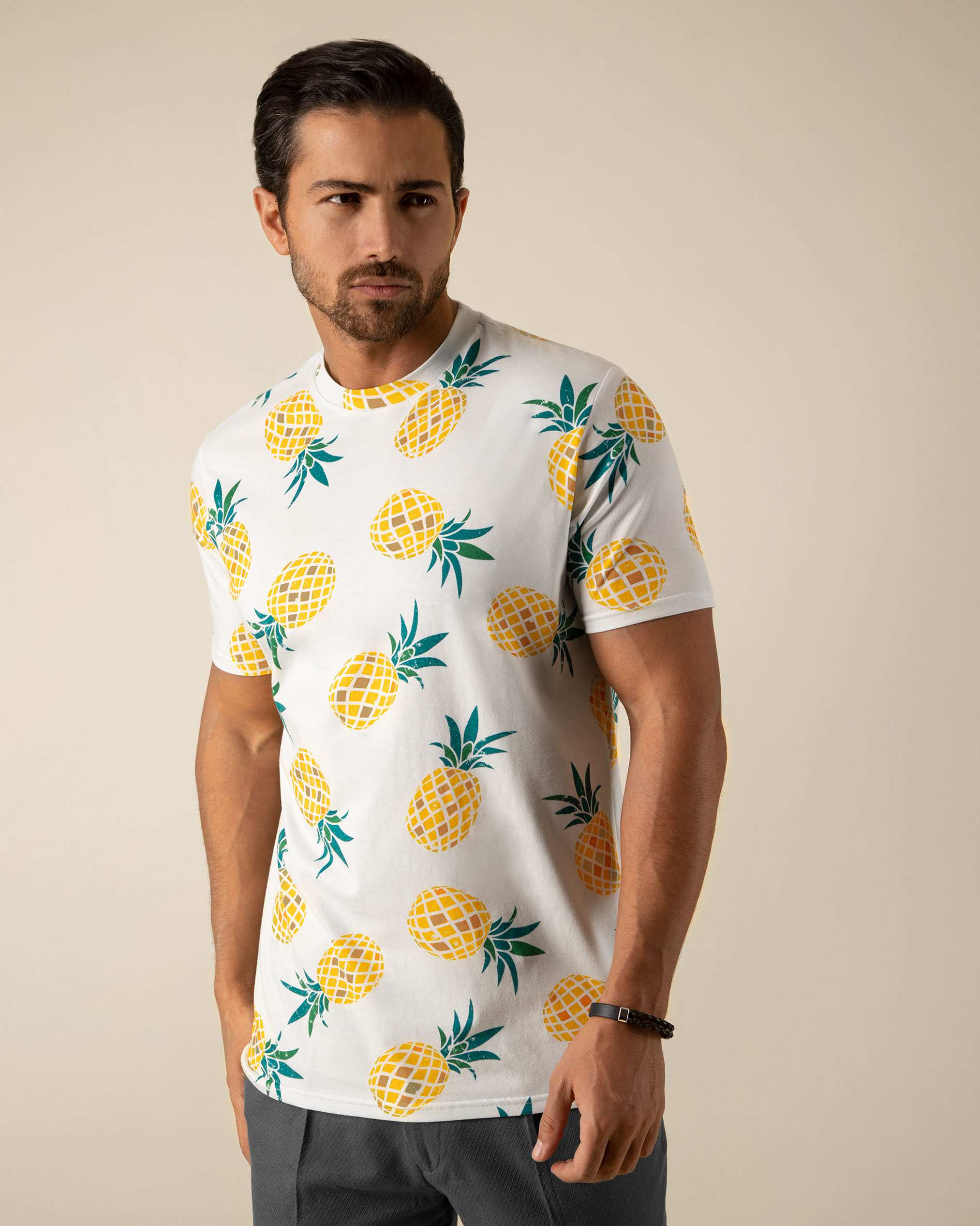 تی شرت طرح دار مردانه 2210610 کروم