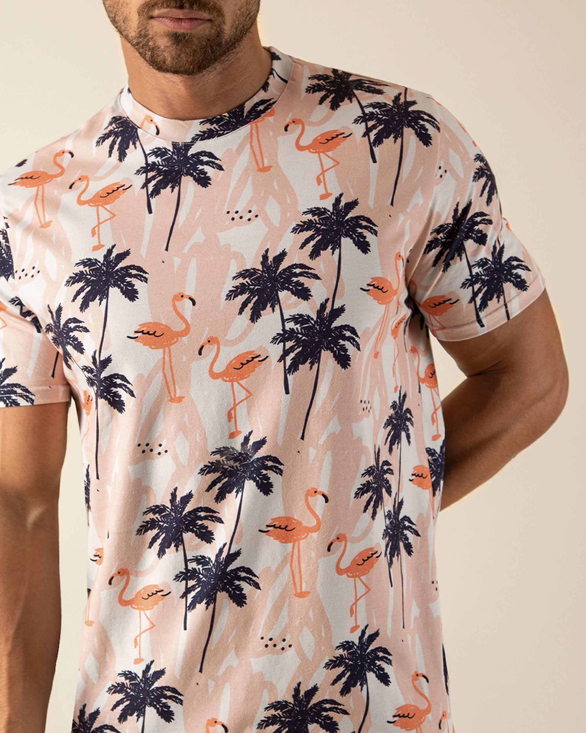 تی شرت طرح دار مردانه 2210611 کروم