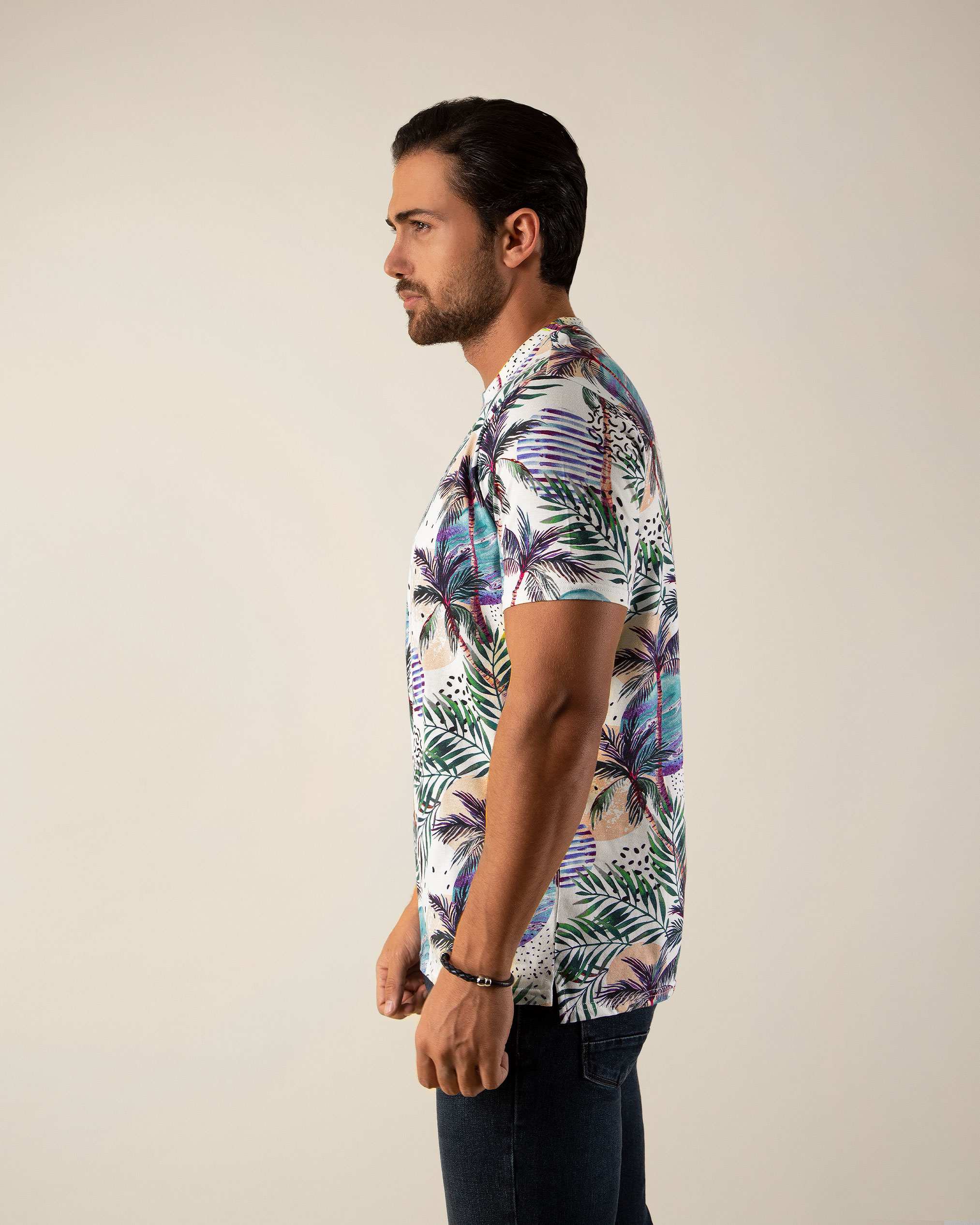 تی شرت طرح دار مردانه 2210612 کروم