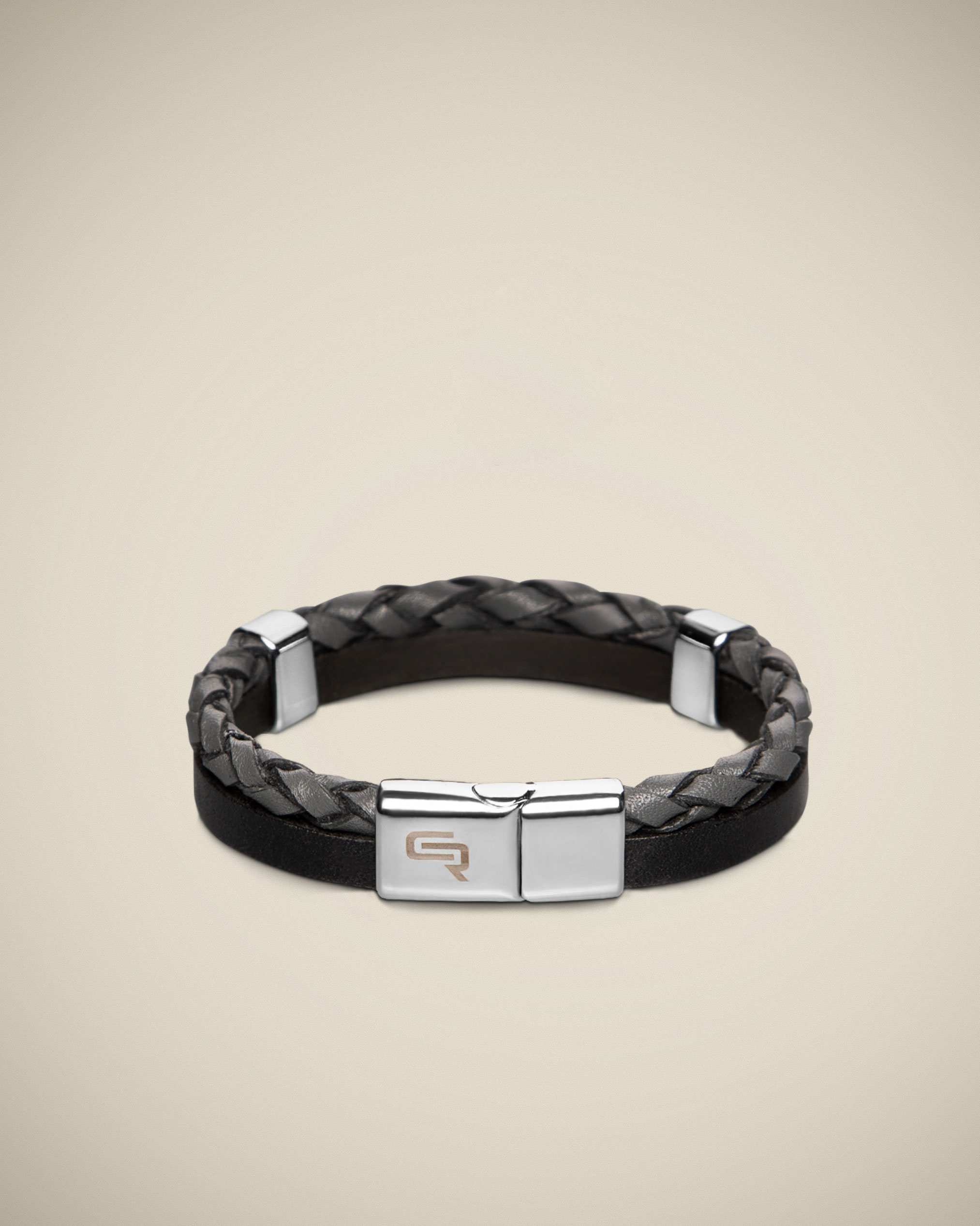 دستبند مردانه چرمی کروم 27