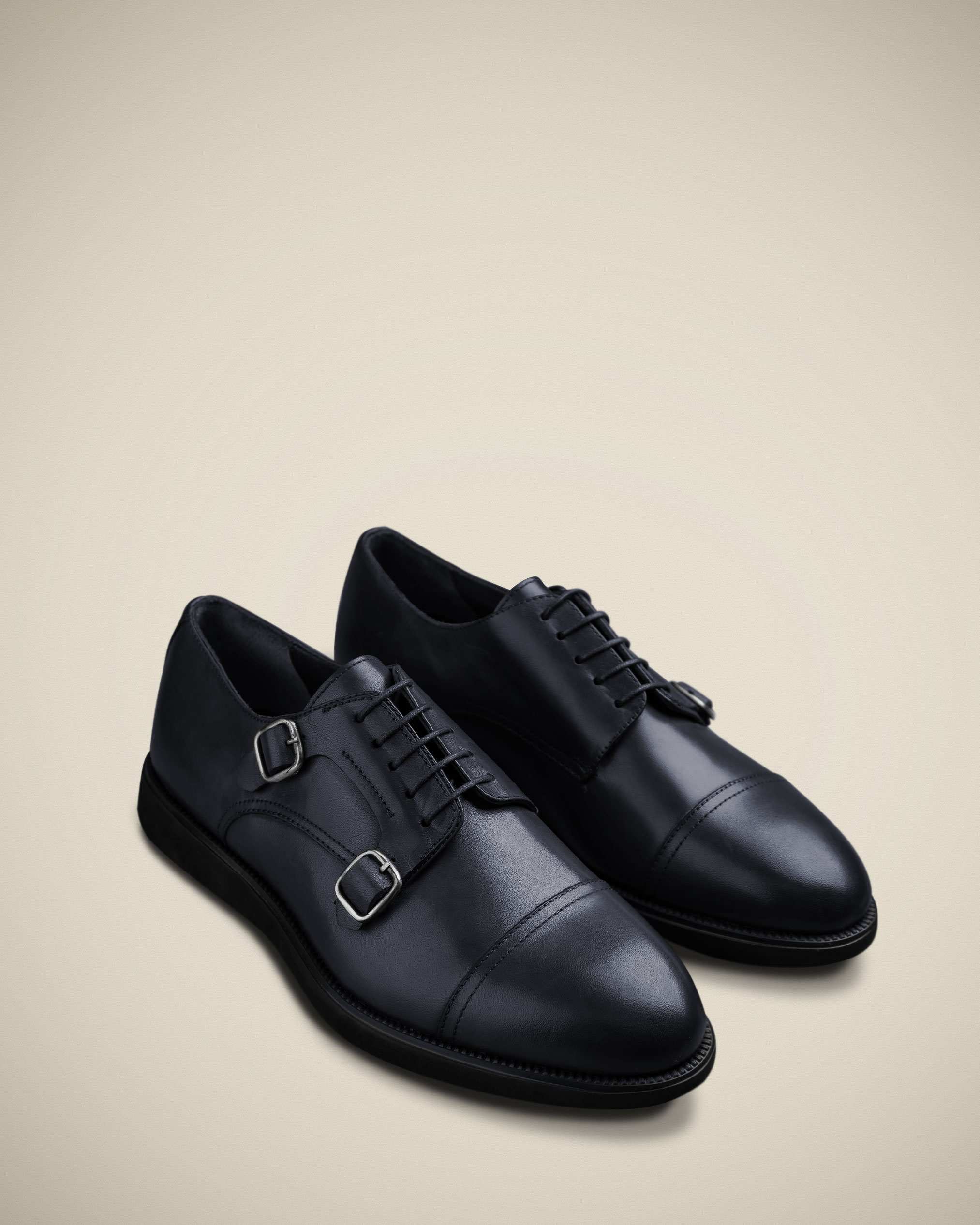 کفش چرم Monk Strap کروم