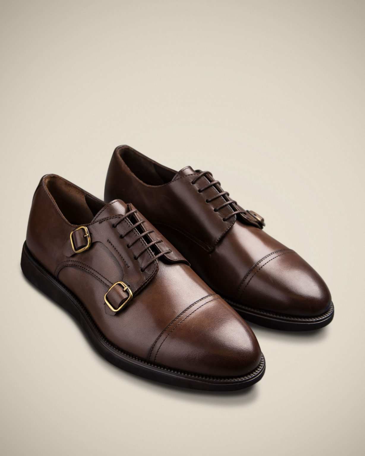 کفش چرم Monk Strap کروم