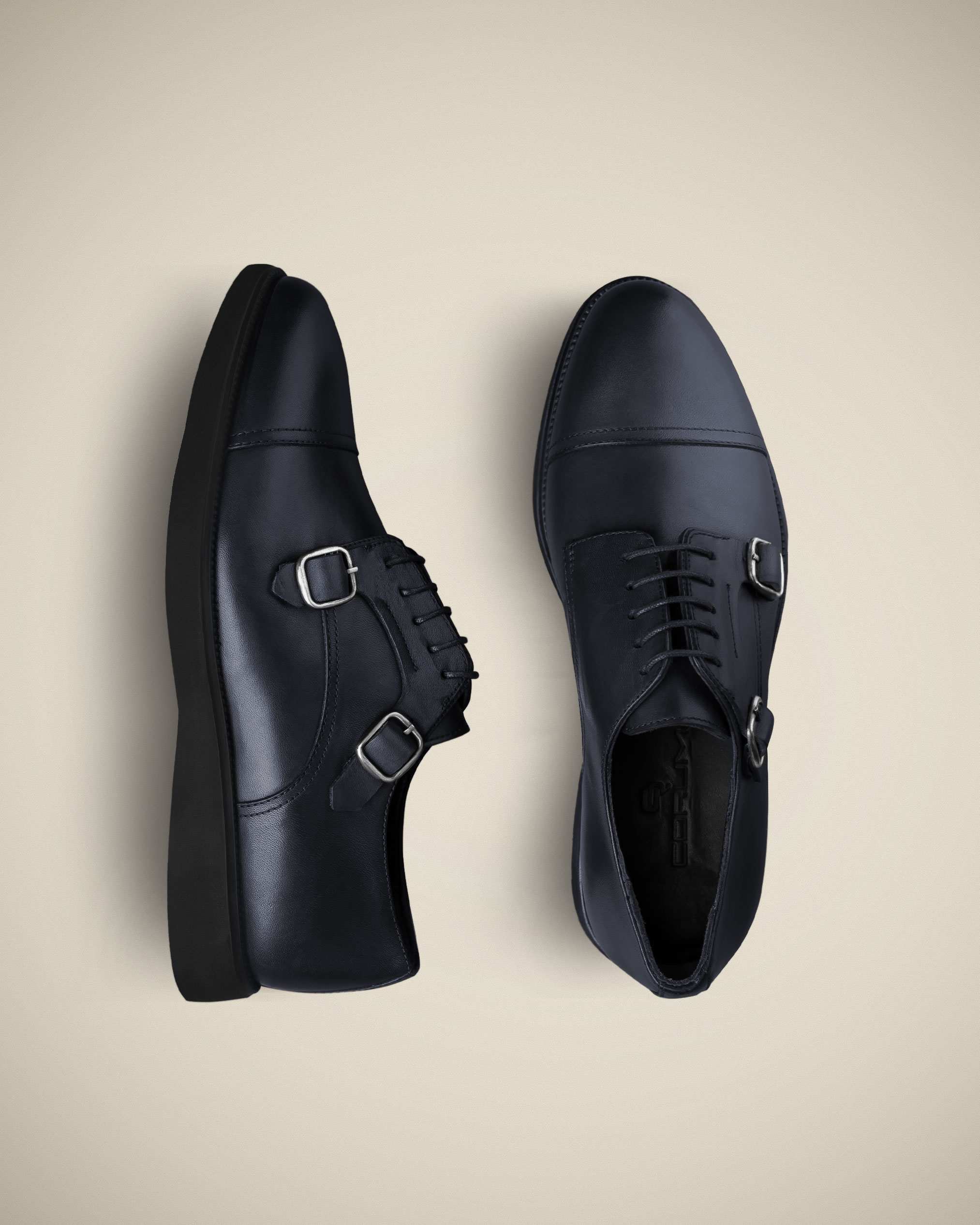 کفش چرم Monk Strap کروم
