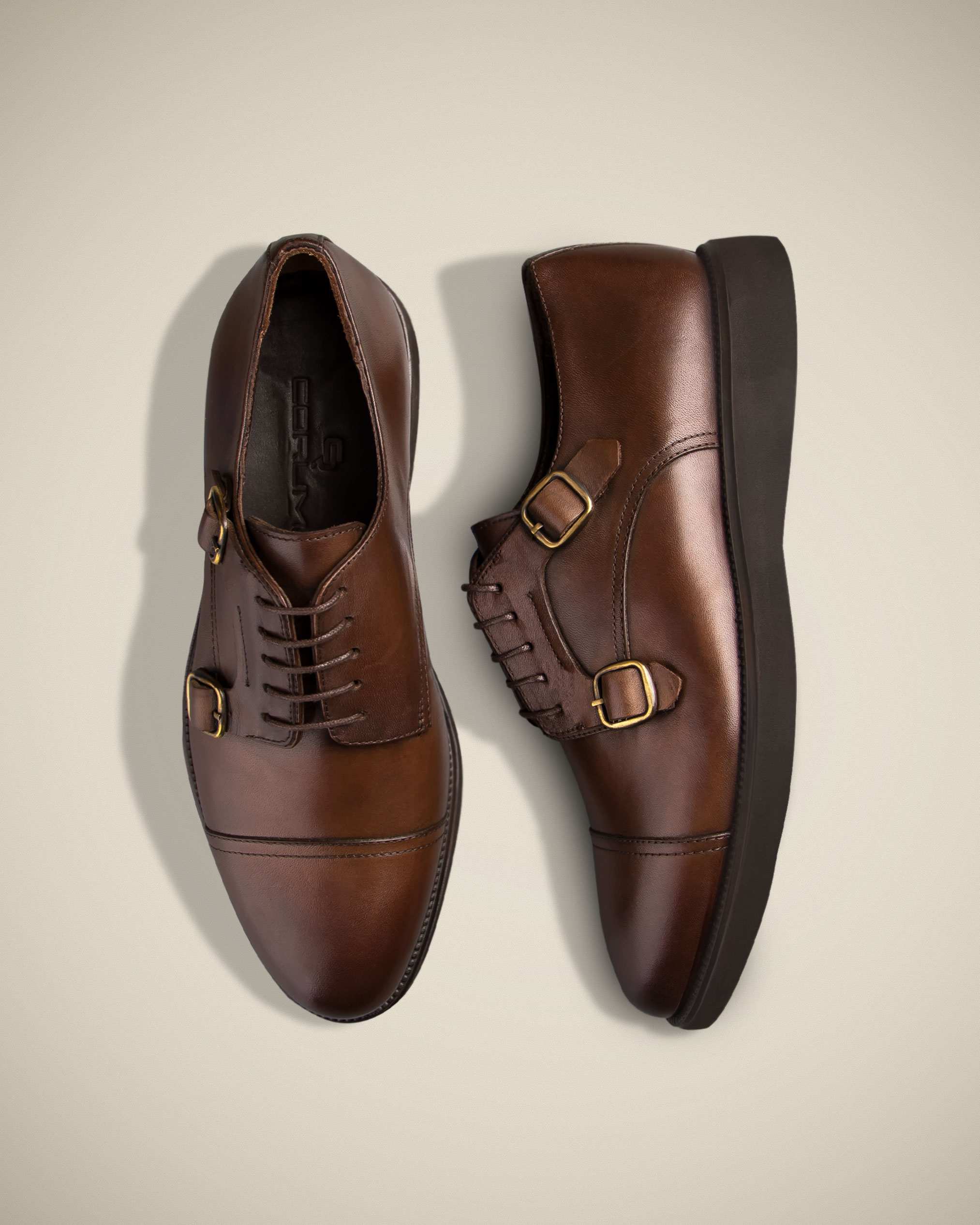 کفش چرم Monk Strap کروم
