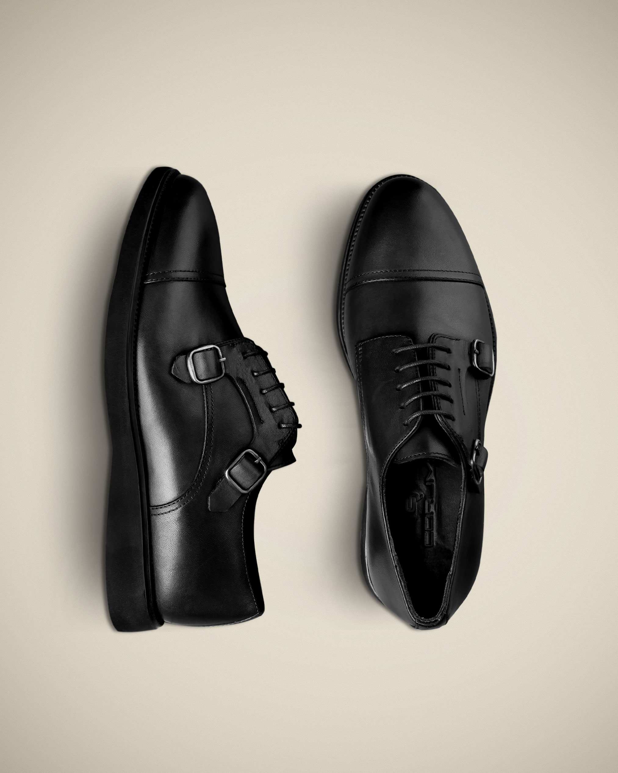 کفش چرم Monk Strap کروم