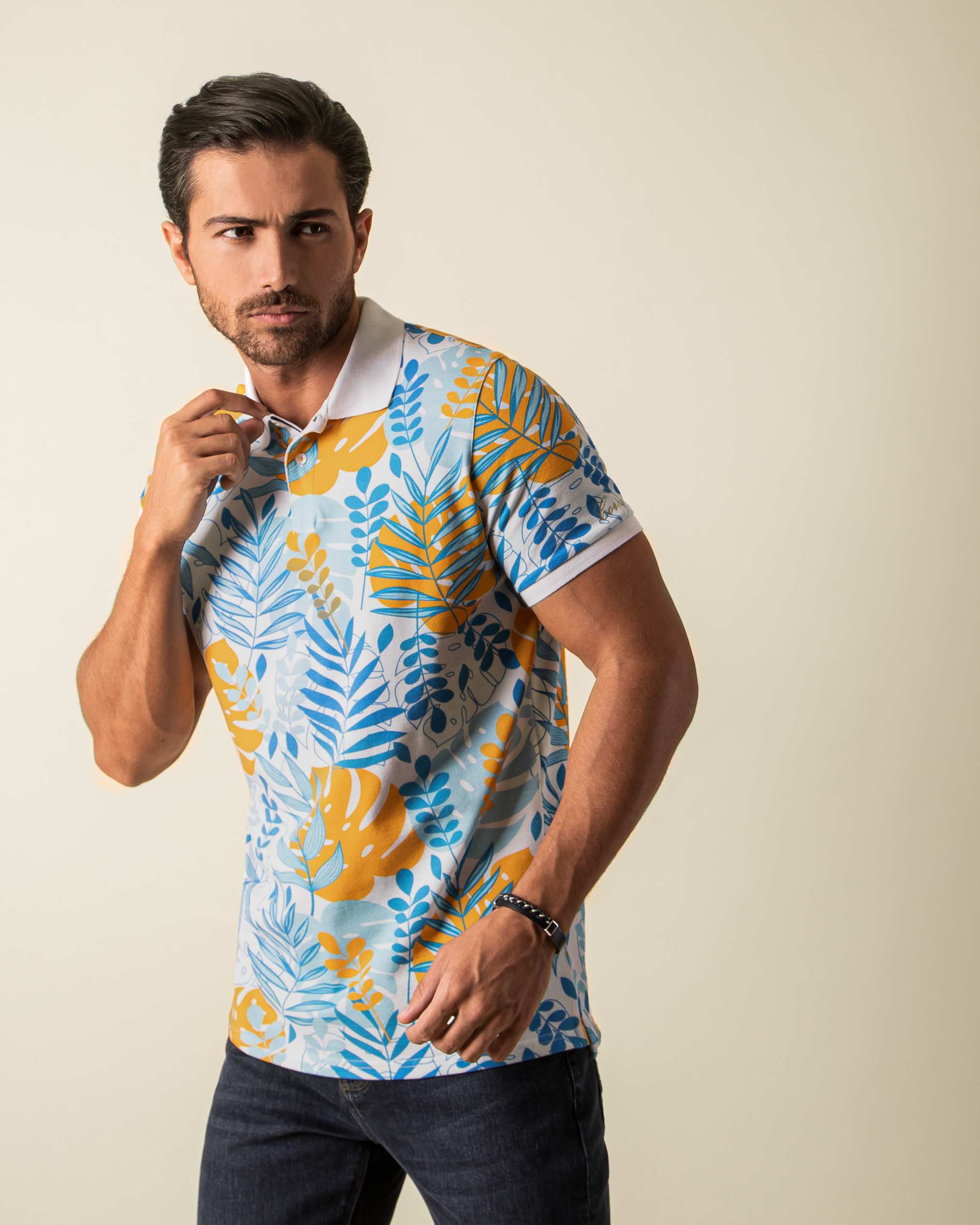 پولوشرت طرح دار 2212301 کروم