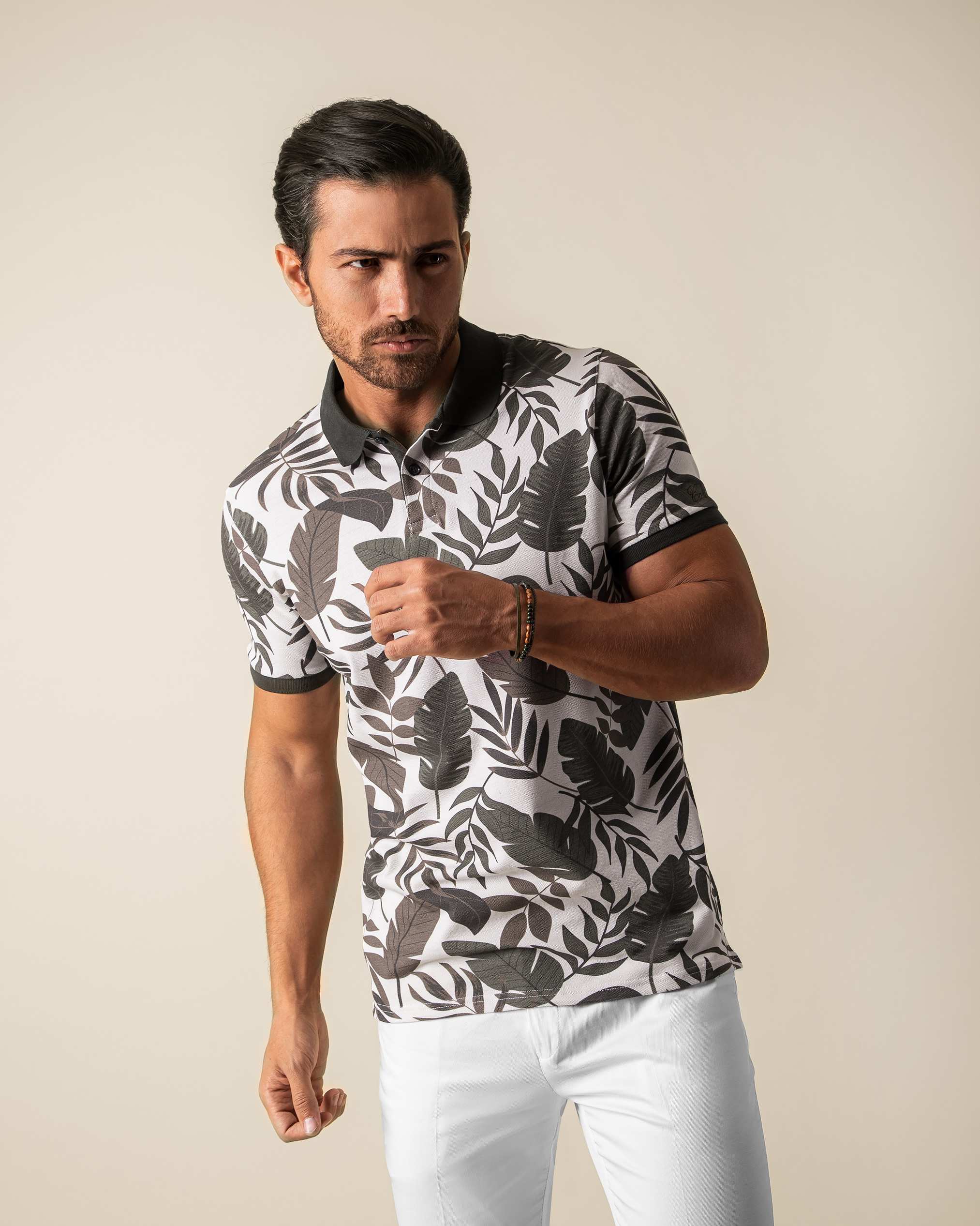 پولوشرت طرح دار 2212301 کروم