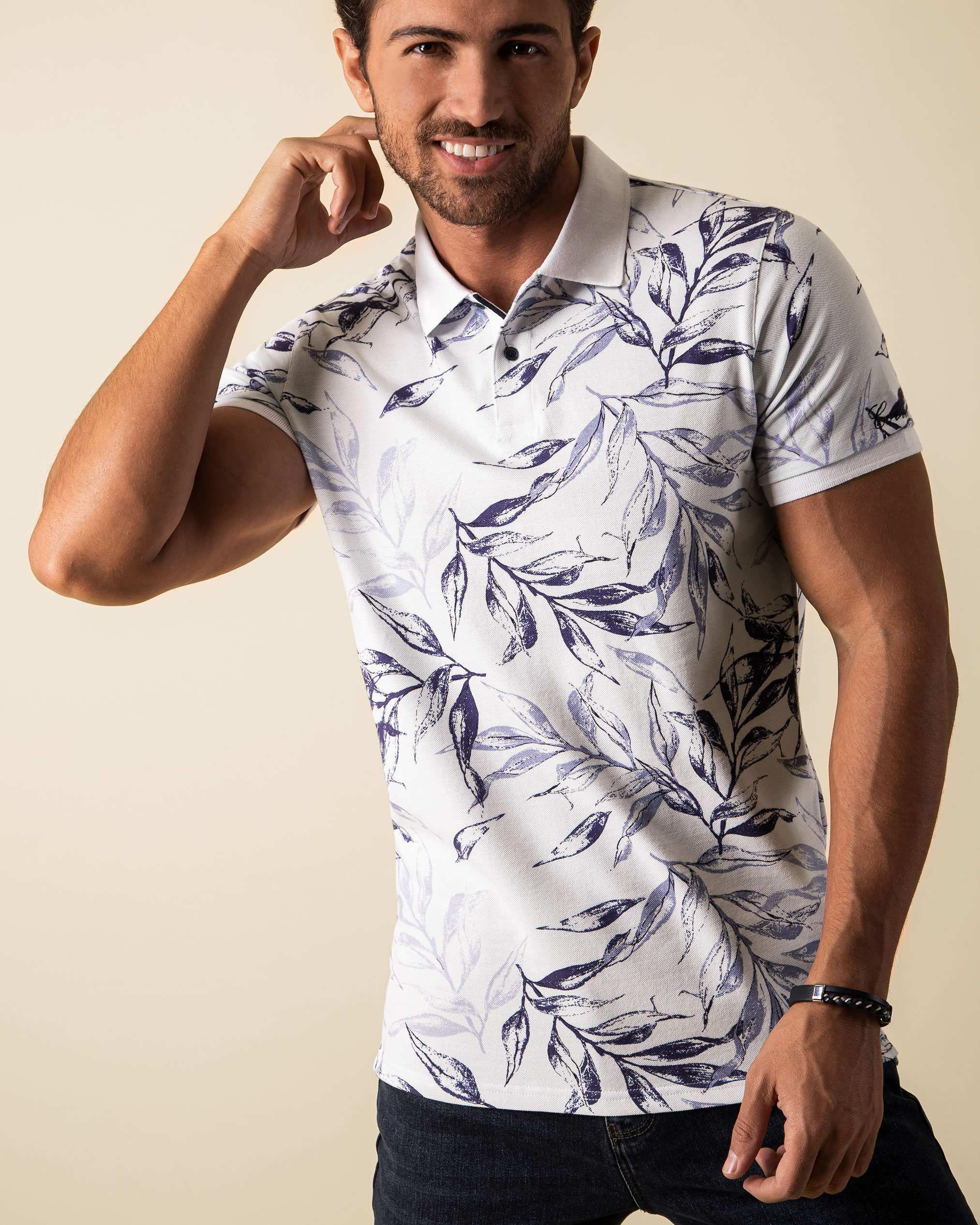 پولوشرت طرح دار 2212302 کروم