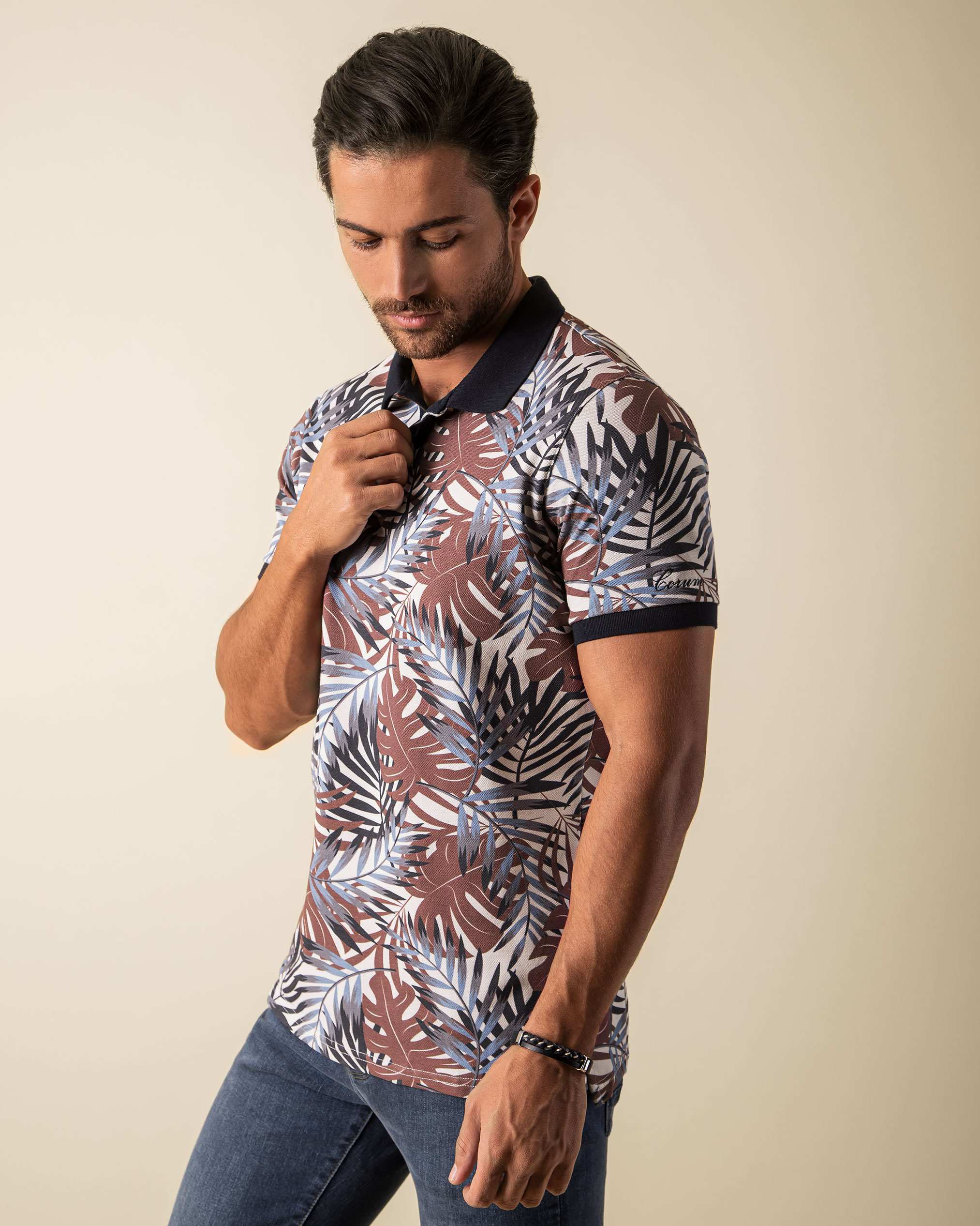 پولوشرت طرح دار 2212302 کروم